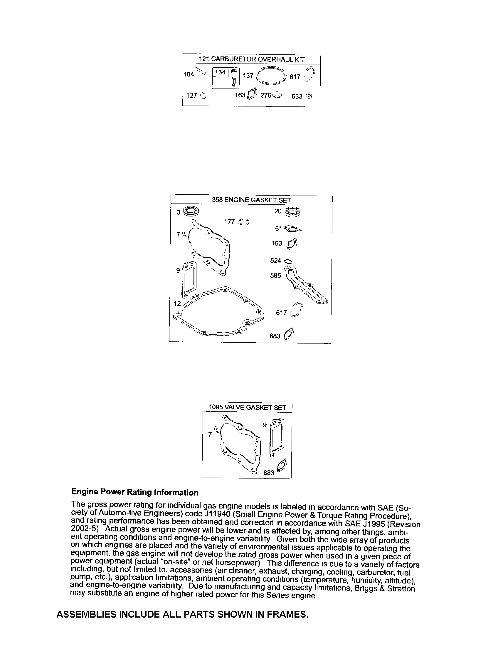 Craftsman 917374053 gasket sets diagram
