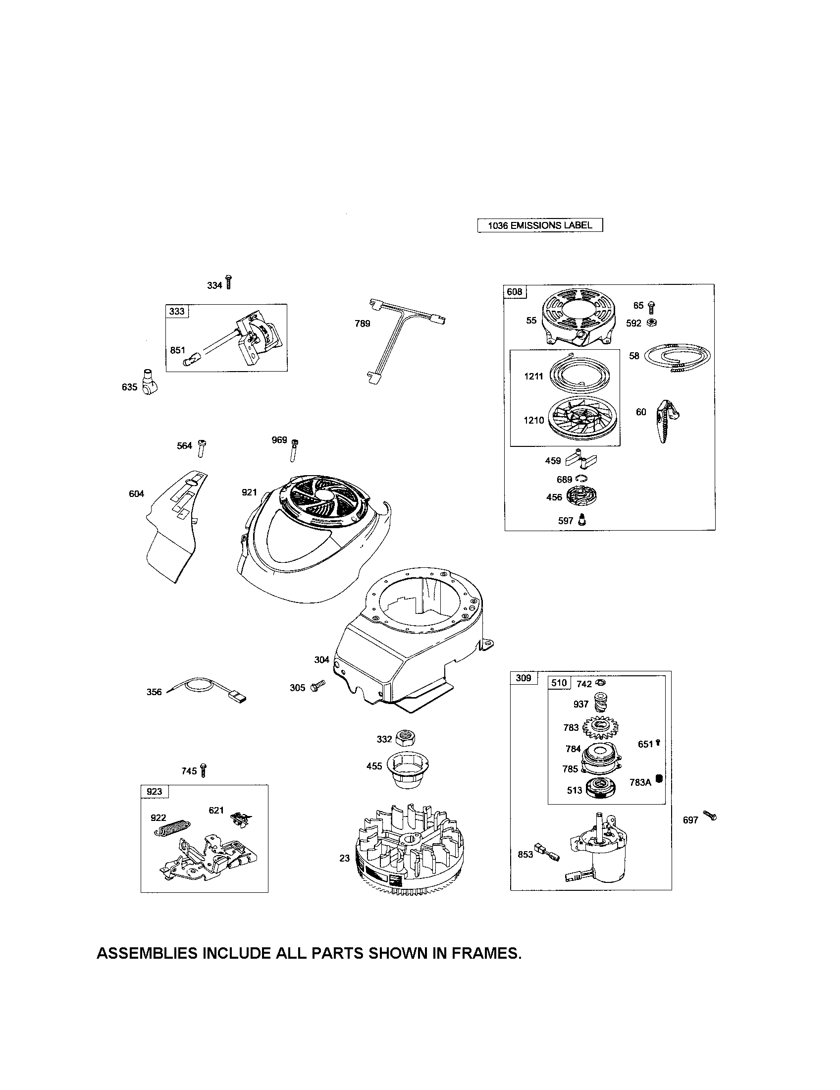 Craftsman 917374060 motor & rewind starter diagram