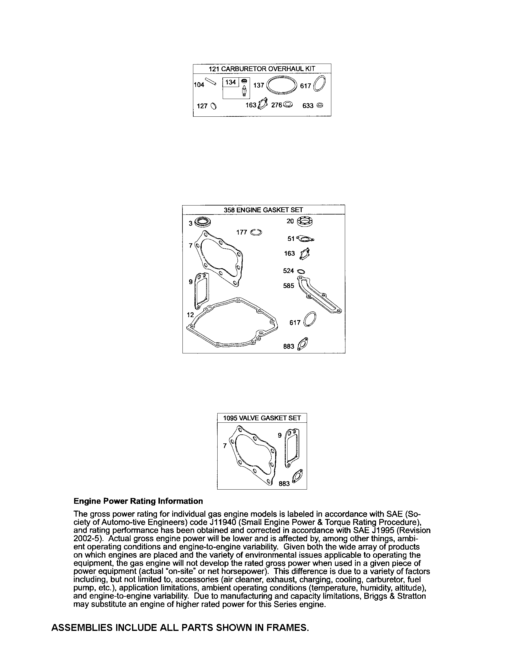 Craftsman 917374060 gasket sets diagram