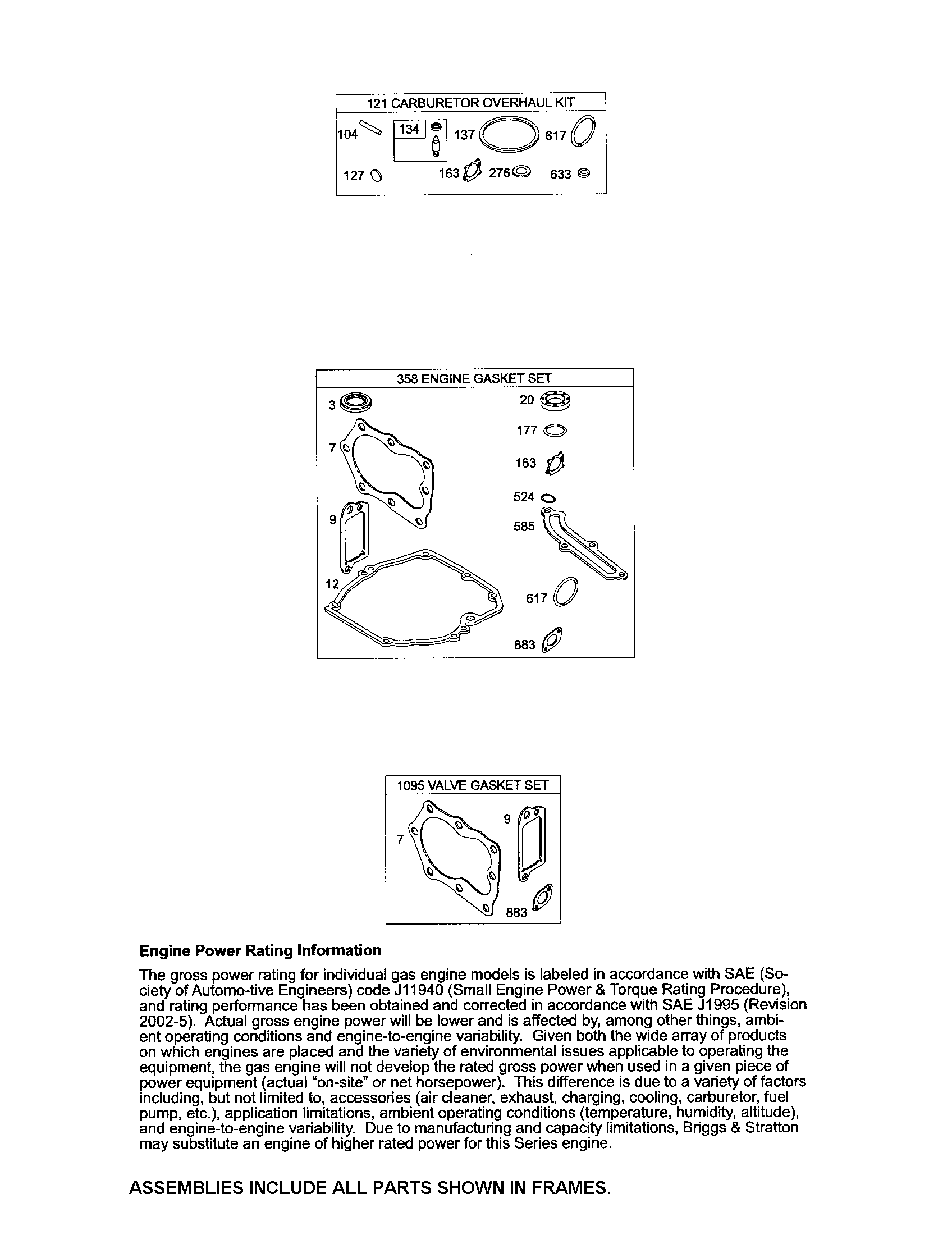 Craftsman 917374092 gasket sets diagram
