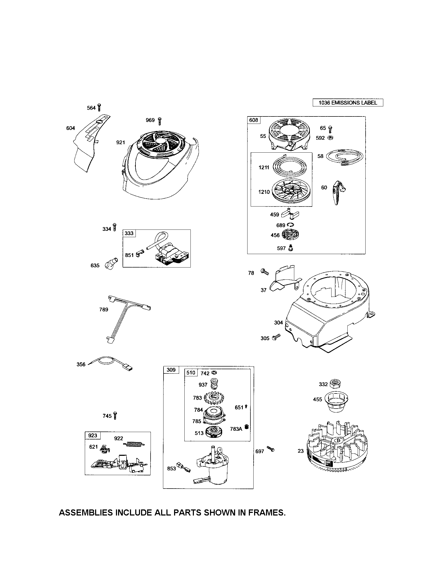 Craftsman 917374100 motor & rewind starters diagram