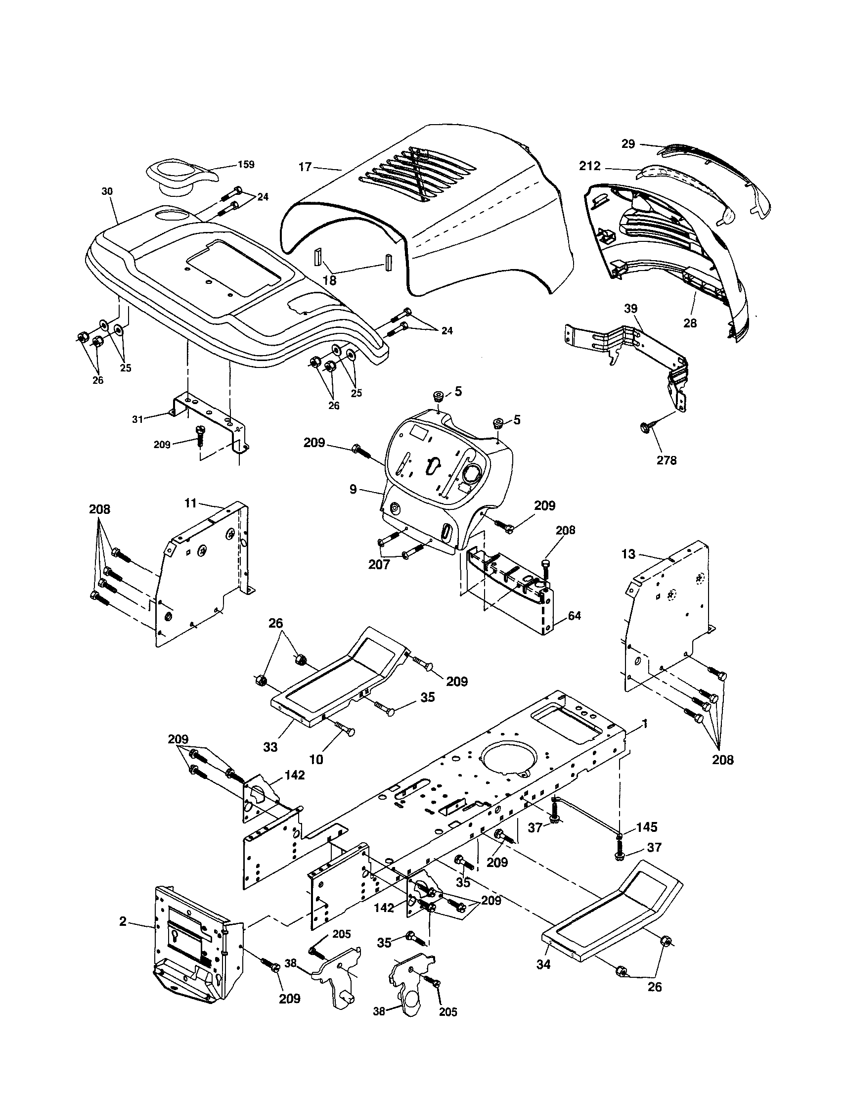Craftsman 917253620 chassis and enclosures diagram
