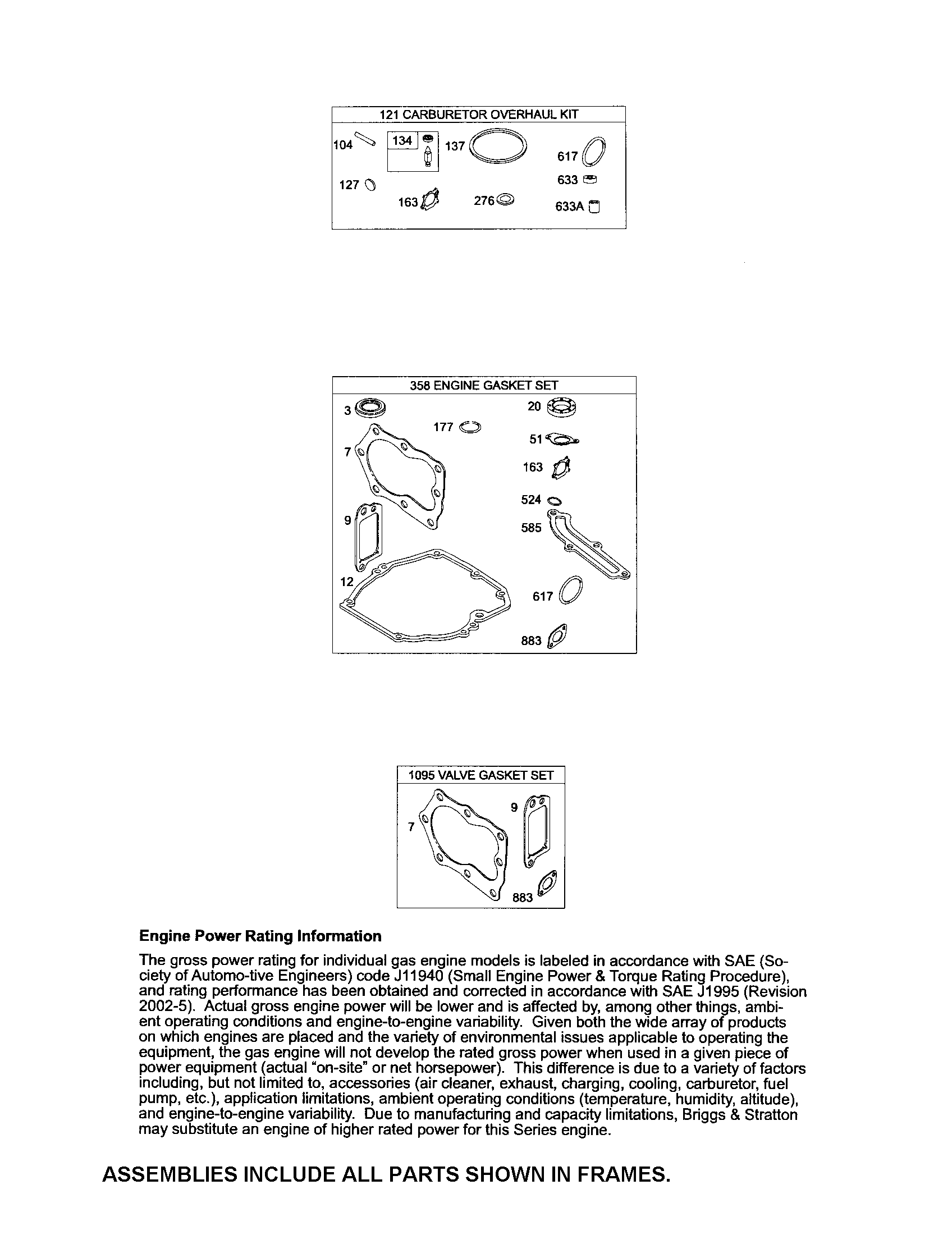 Craftsman 917376532 gasket sets diagram