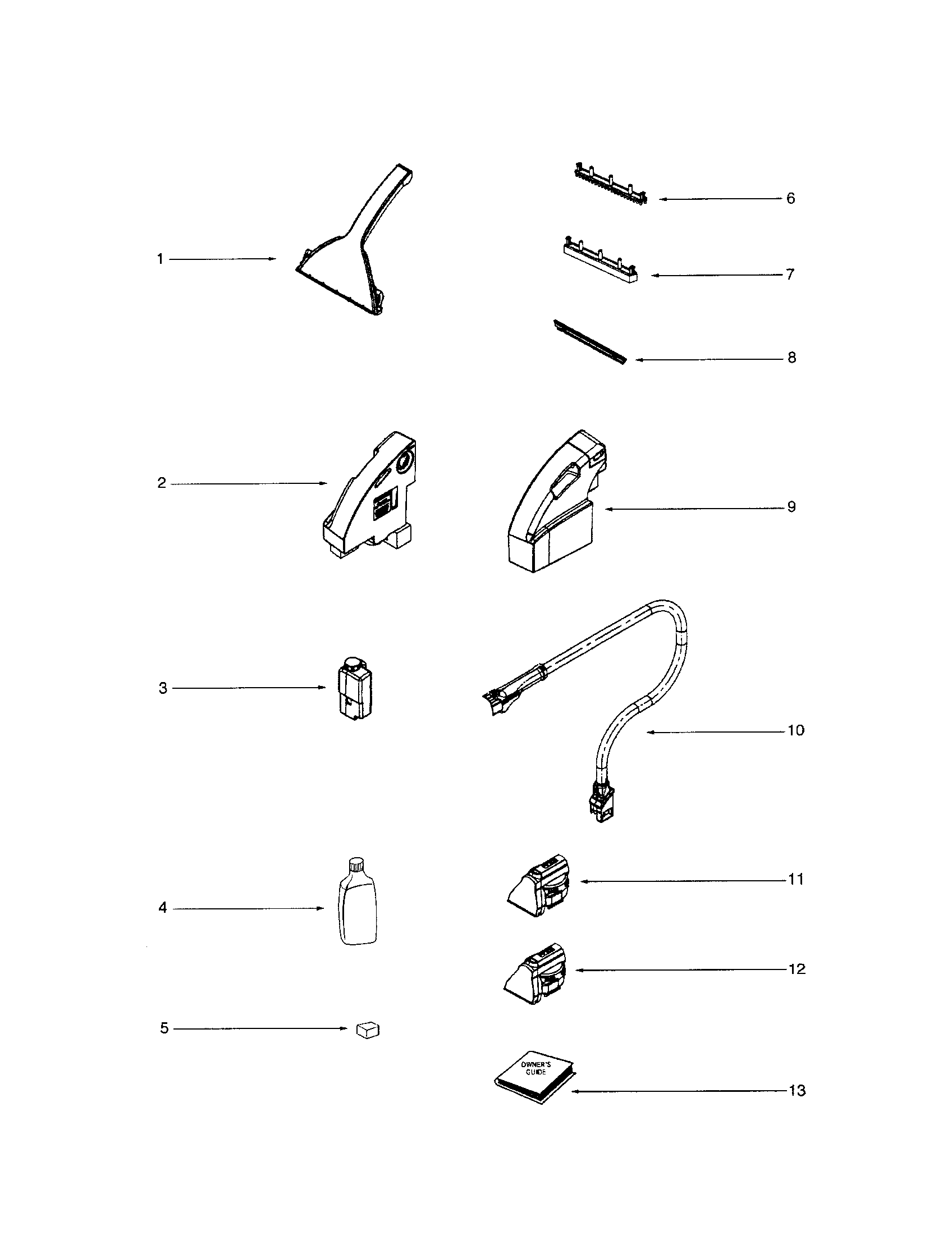 Eureka 2590A recovery and water tanks diagram
