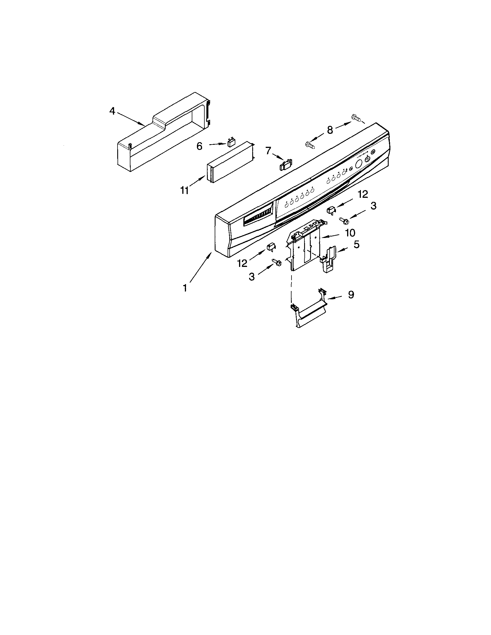 Whirlpool GU2500XTPS6 control panel diagram