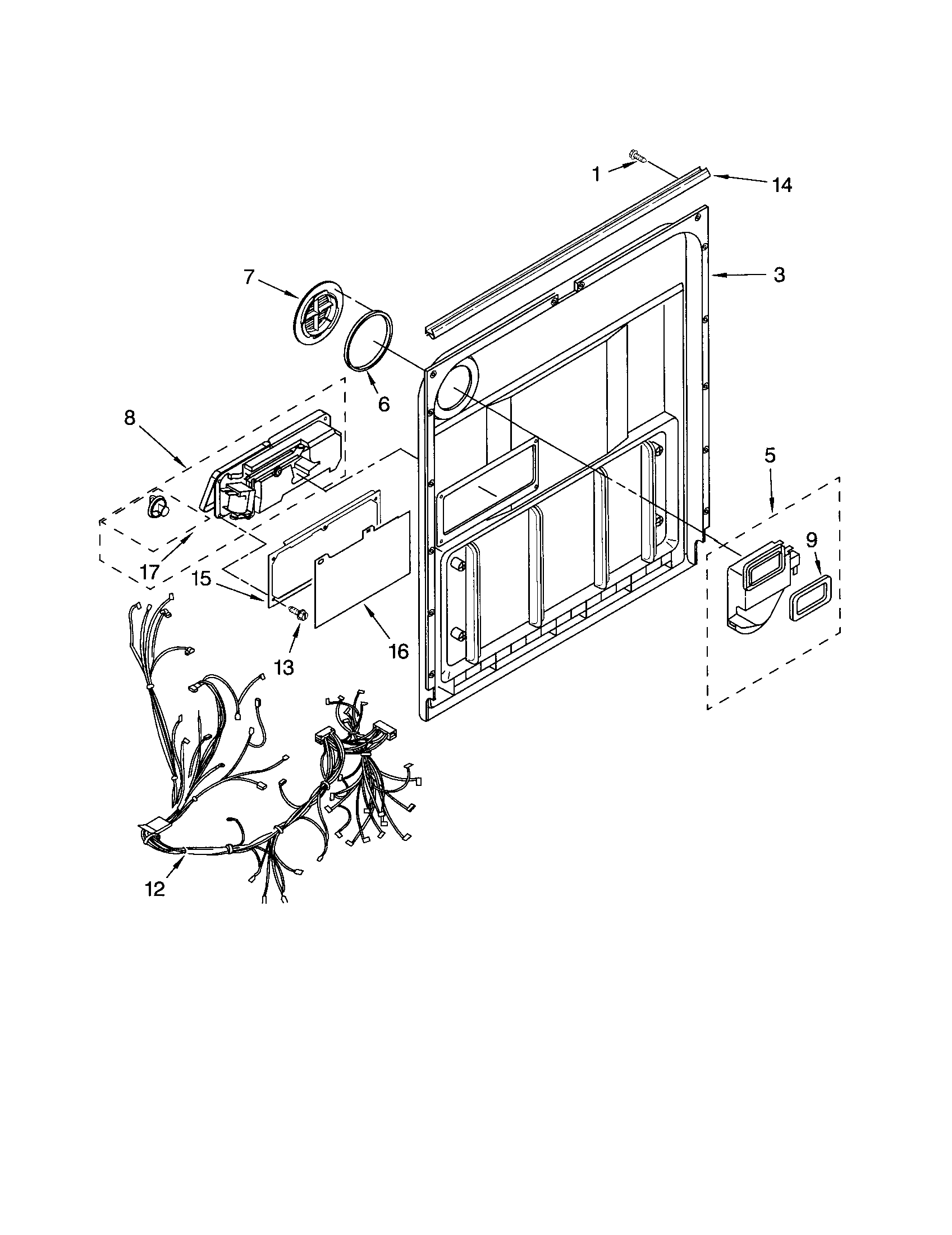 Whirlpool GU2500XTPS6 door and latch diagram