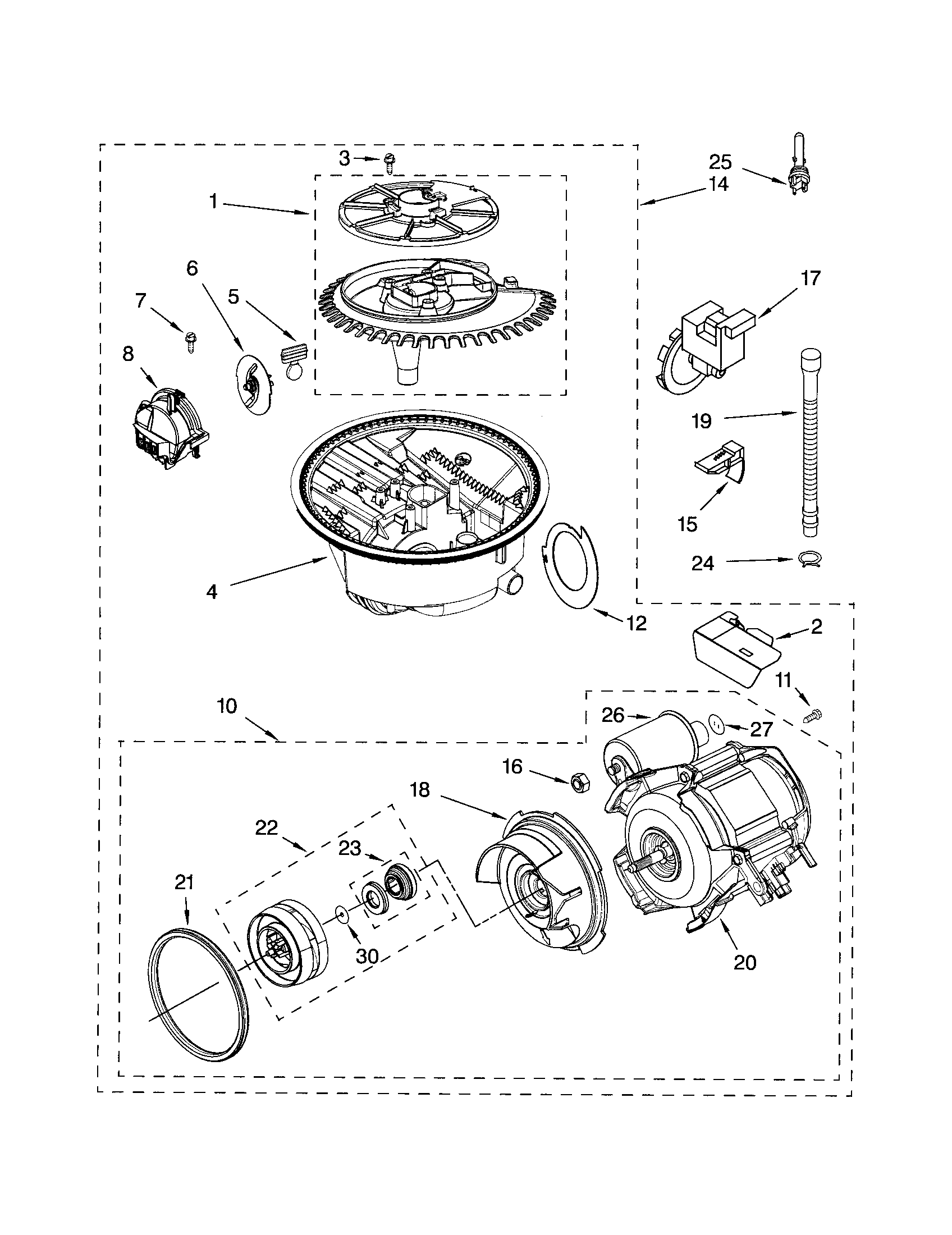 Whirlpool GU2500XTPS6 pump and motor diagram