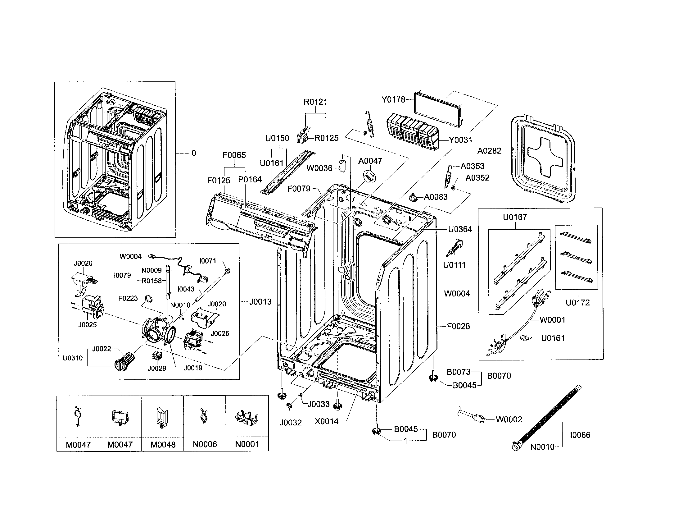 Samsung WF448AAP/XAC frame & cover diagram