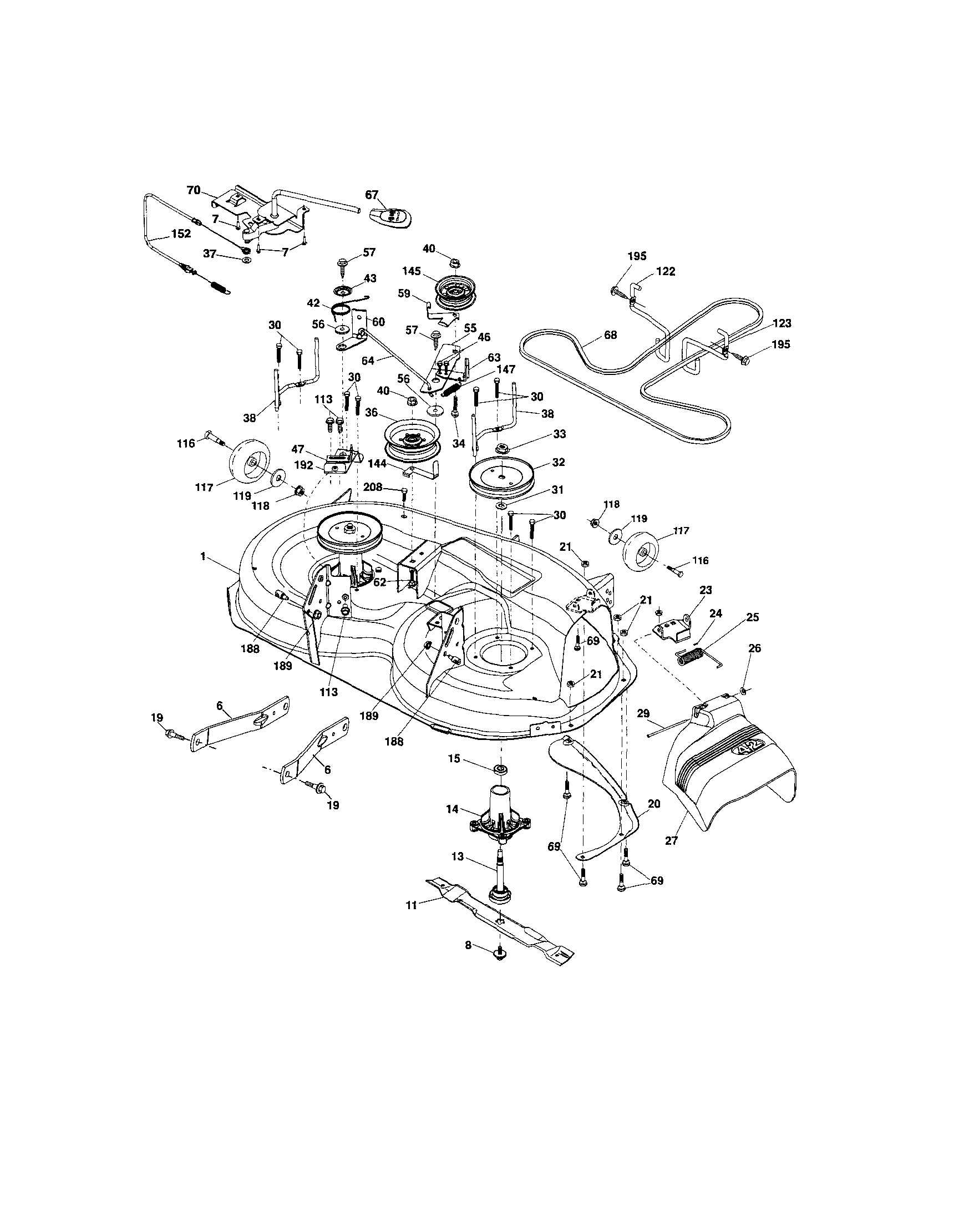 Craftsman 917289102 mower deck diagram