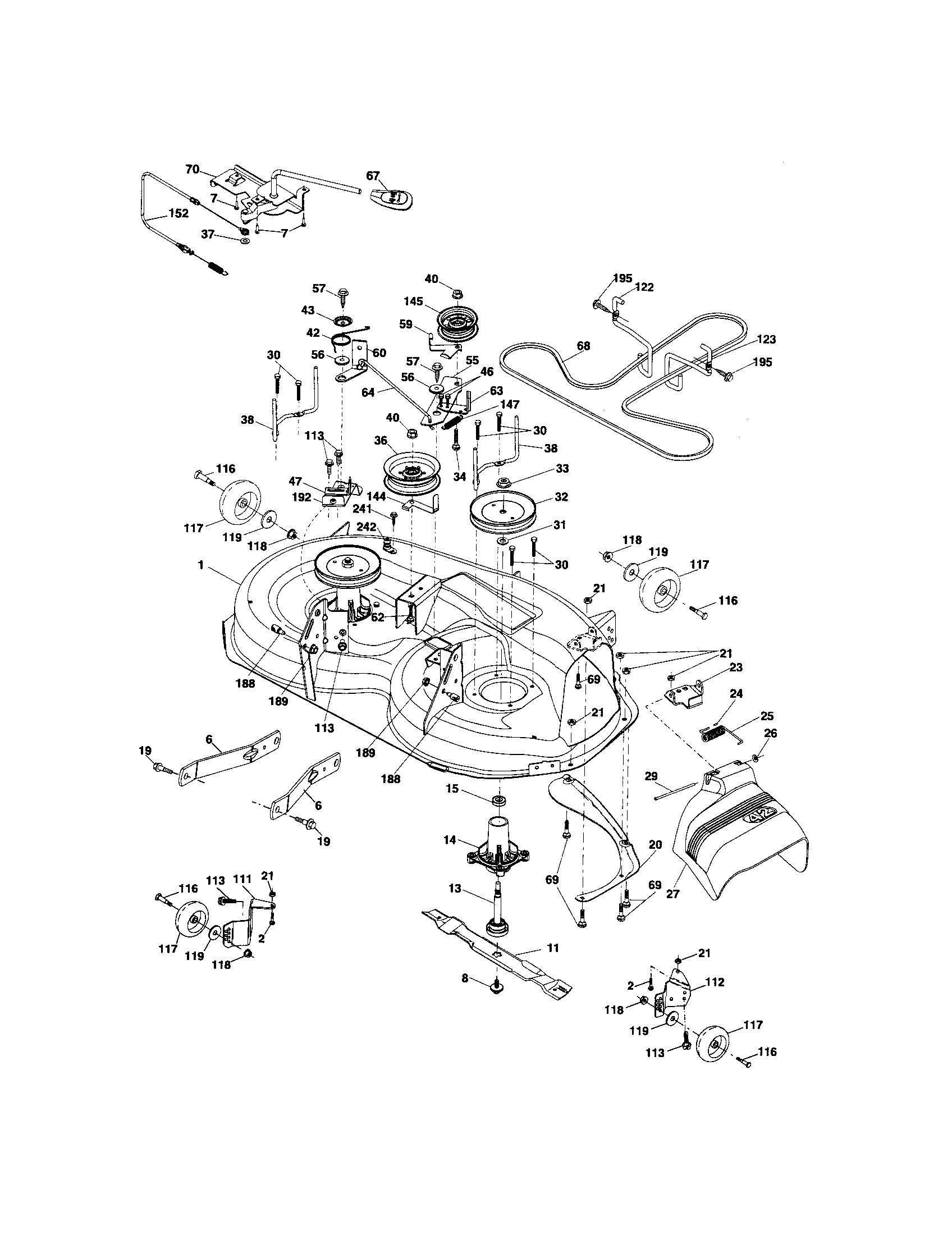 Craftsman 917289251 mower deck diagram