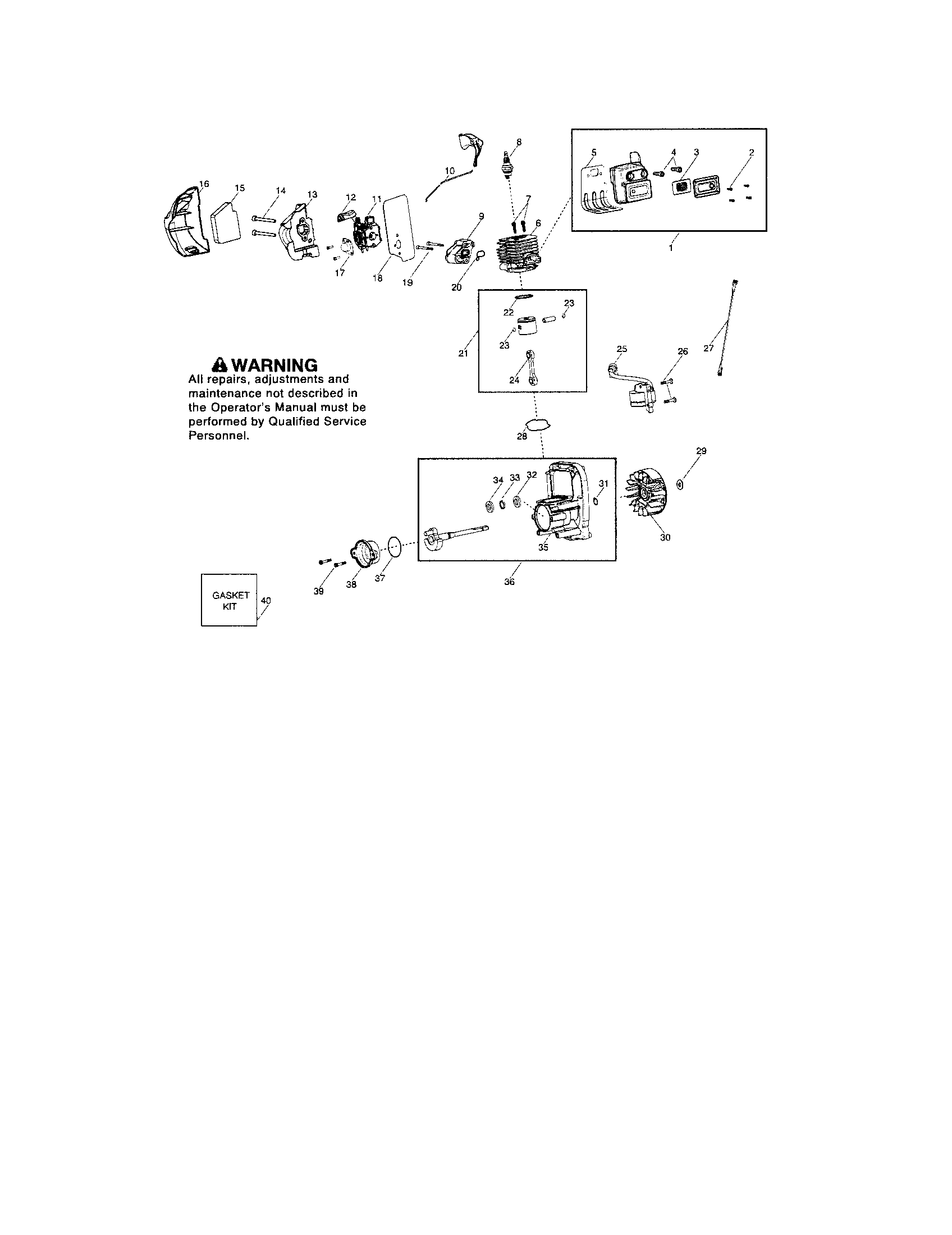 Craftsman 358794763 muffler/crankshaft/crankcase diagram