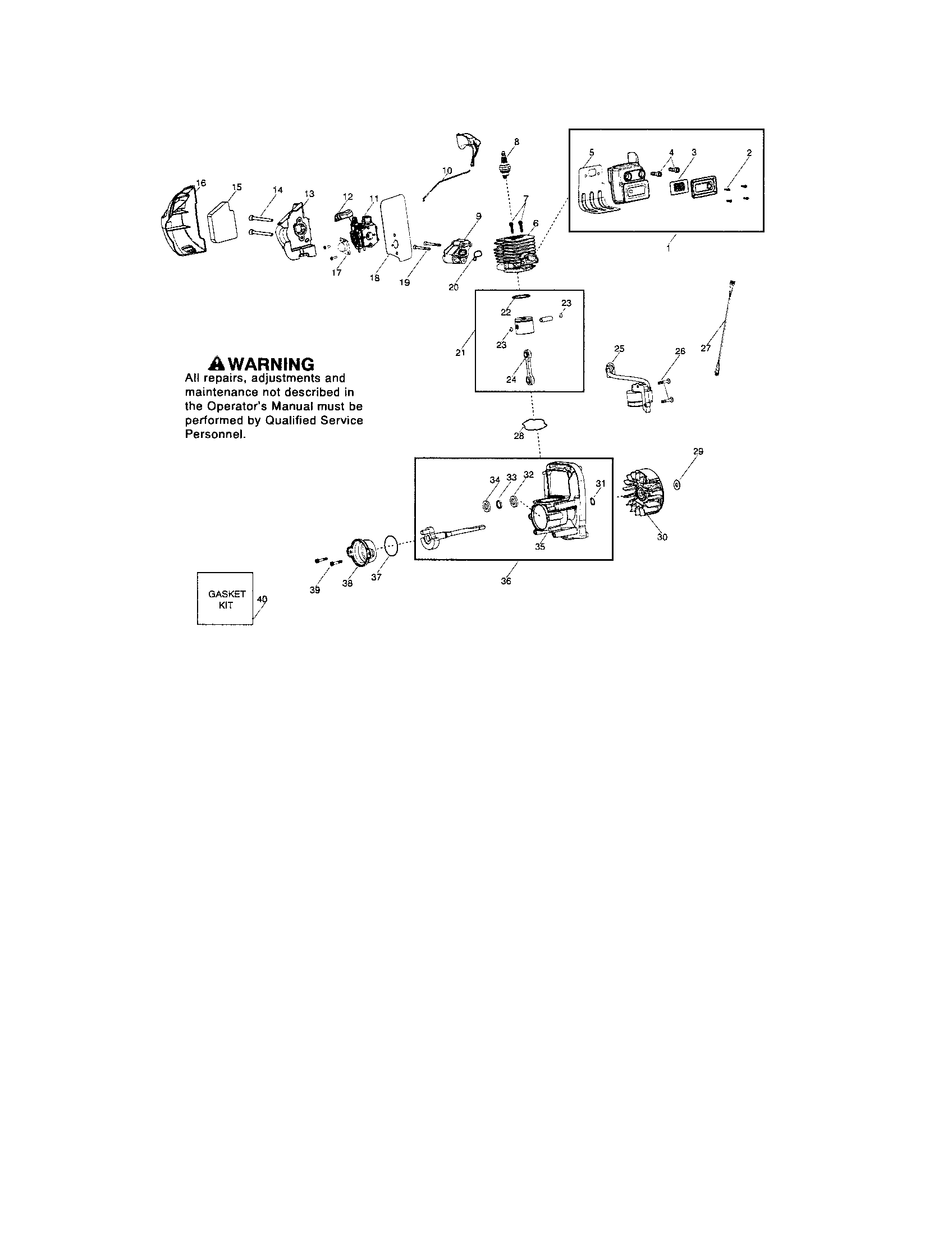 Craftsman 358794773 muffler/crankcase/crankshaft diagram