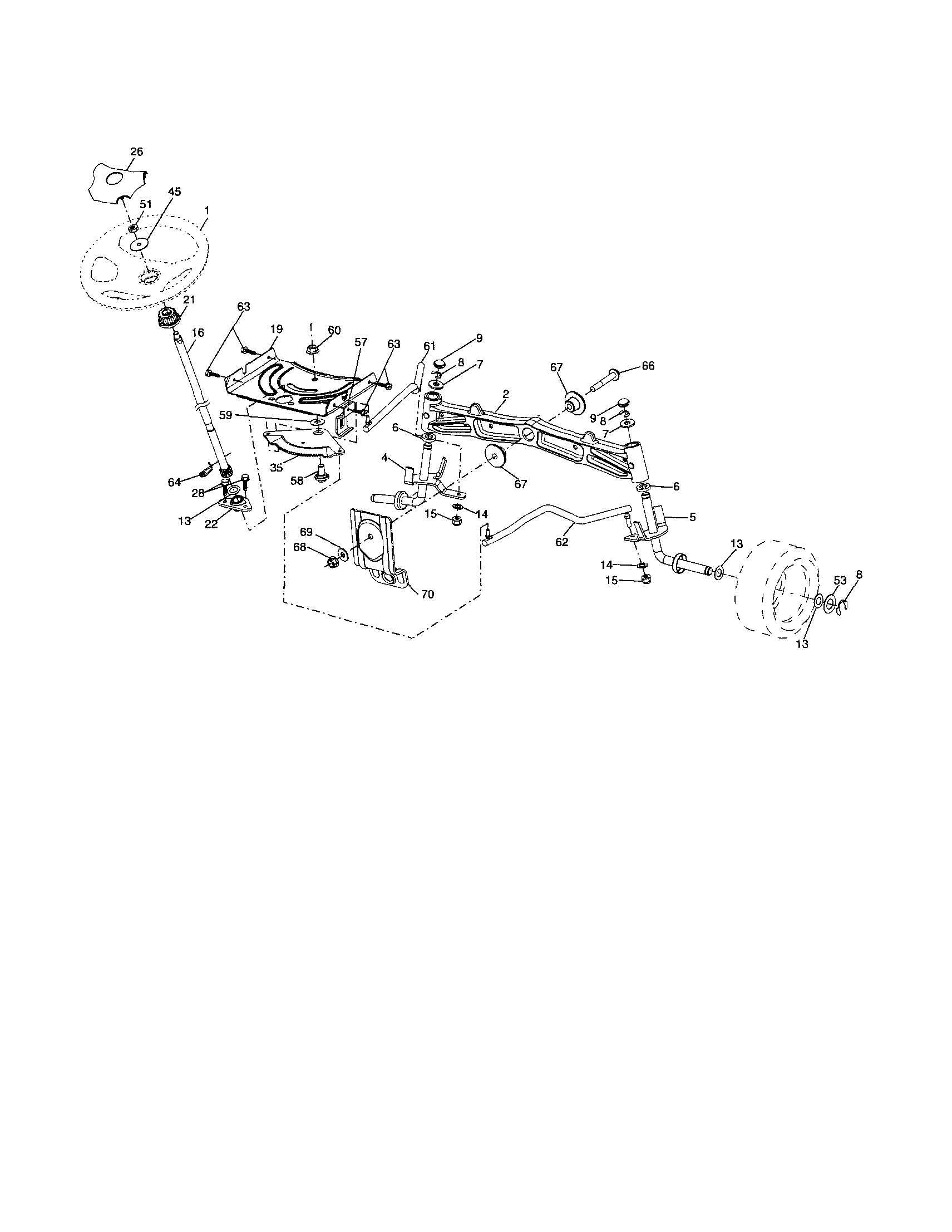 Husqvarna YTH20K46-96043003300 steering diagram