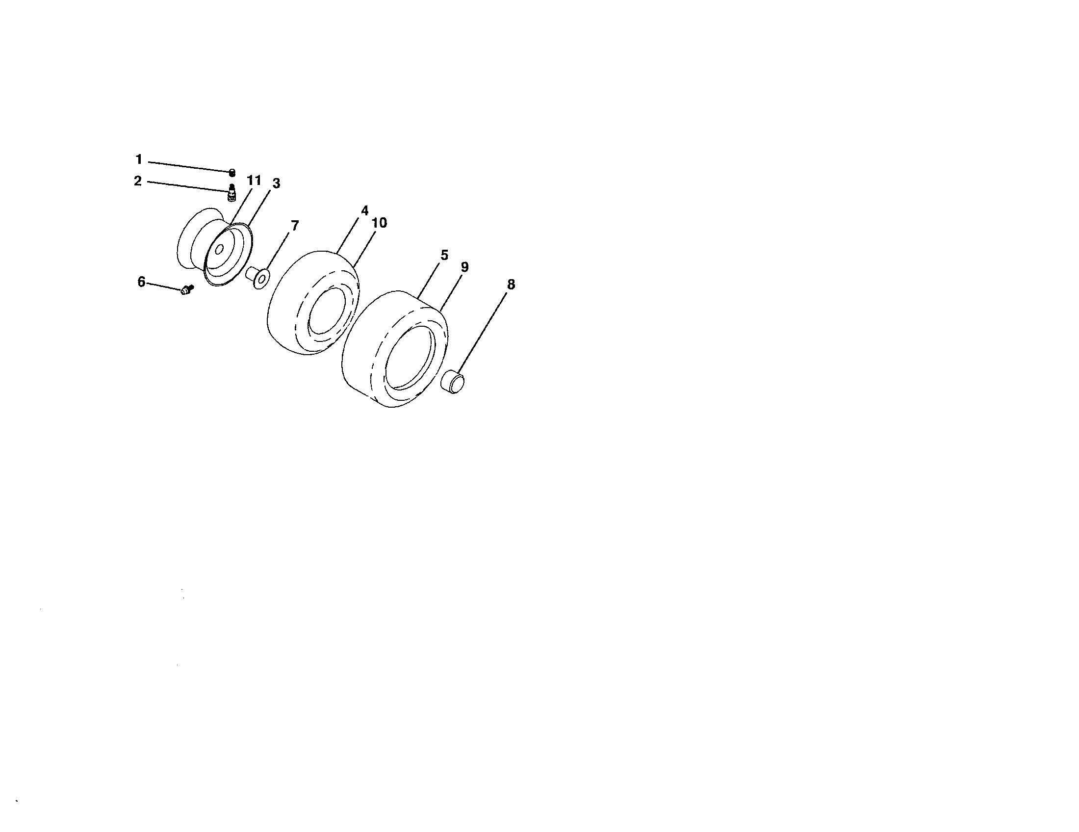 Husqvarna YTH20K46-96043003300 wheels and tires diagram