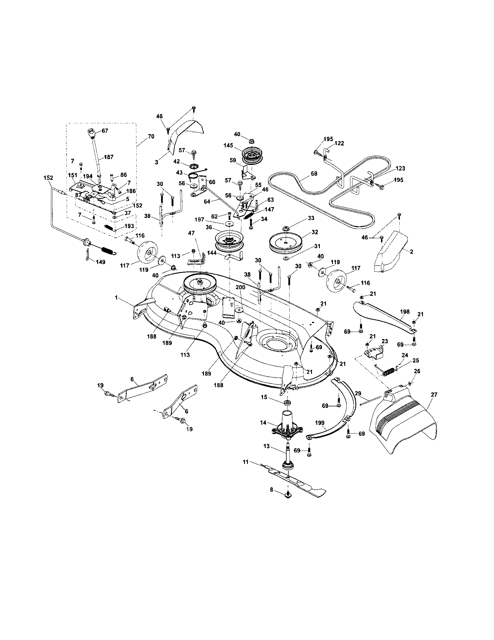 Husqvarna YTH20K46-96043003300 mower deck diagram