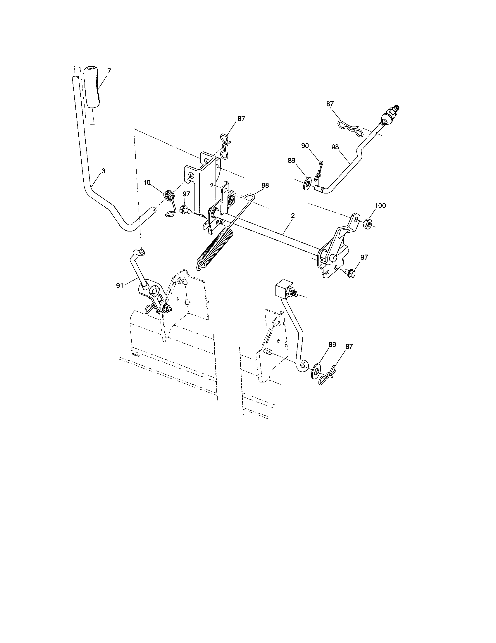 Husqvarna YTH20K46-96043003300 mower lift diagram