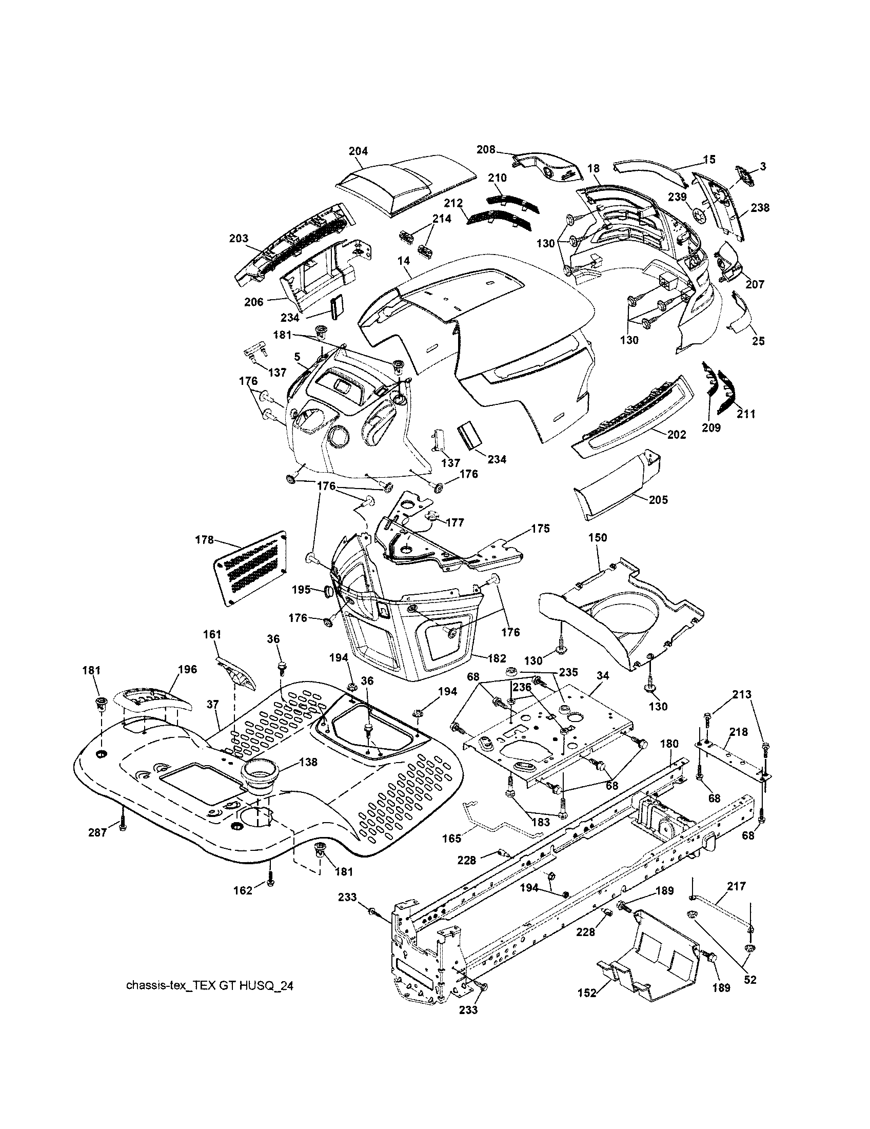 Husqvarna YTH2348-917289560 chassis diagram