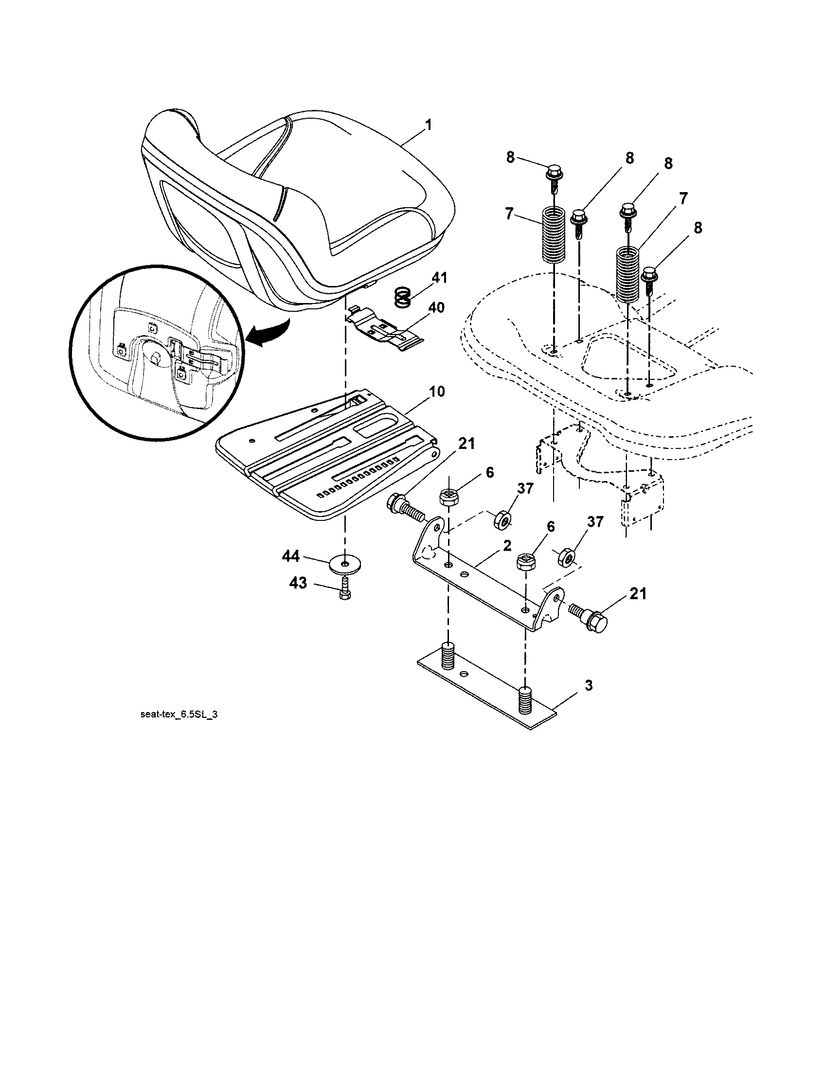 Husqvarna YTH2348-917289560 seat diagram