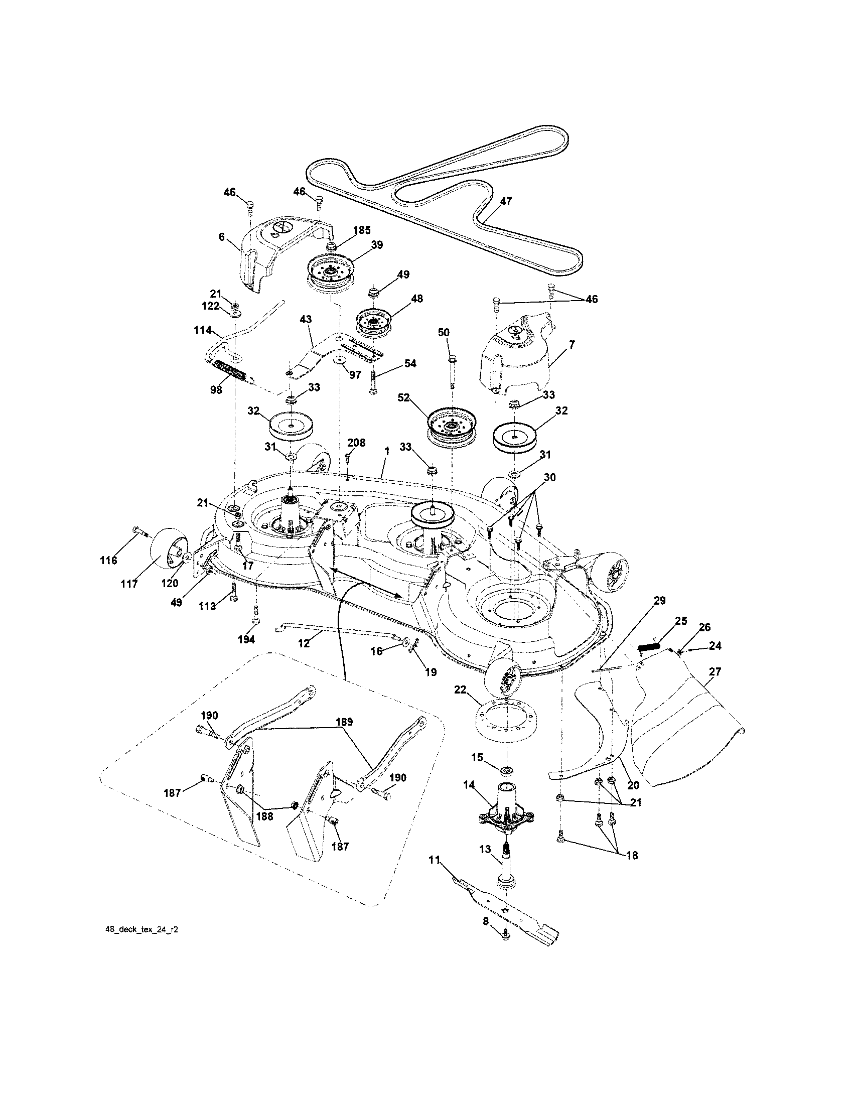 Husqvarna YTH2348-917289560 mower deck diagram