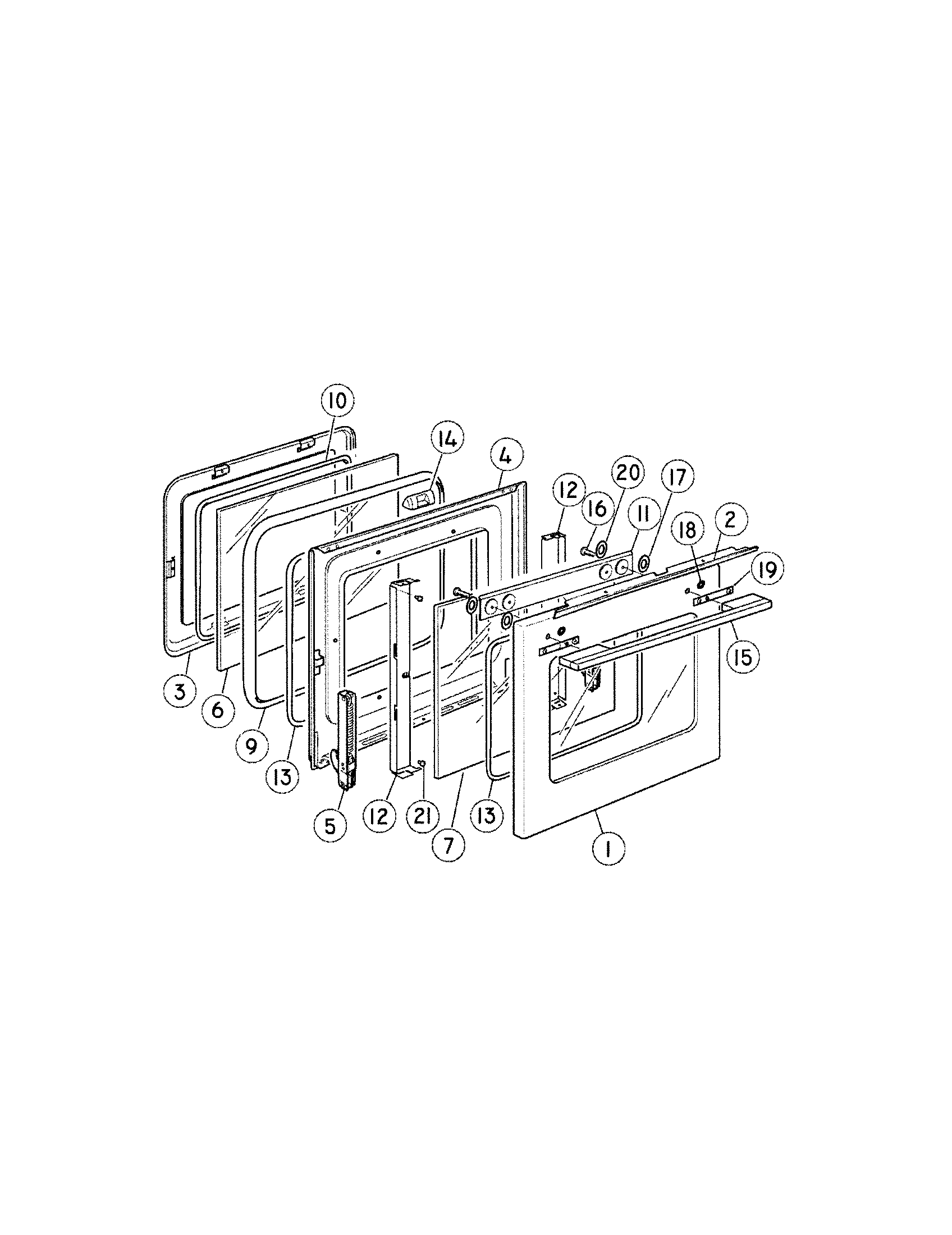 Fisher & Paykel OB24SDPX1-88487A door diagram