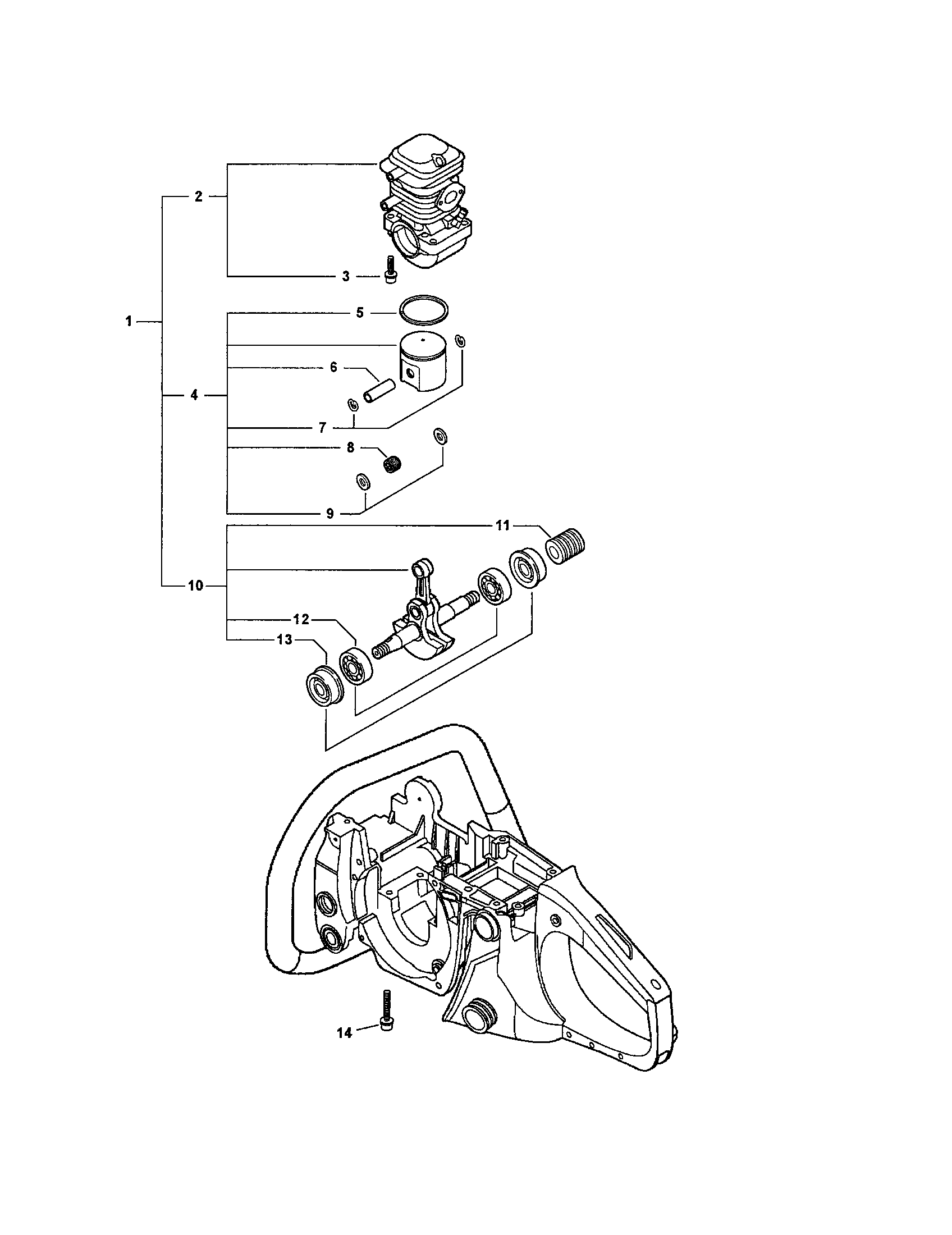 Echo CS-400 engine/short bloc--sb1089 diagram