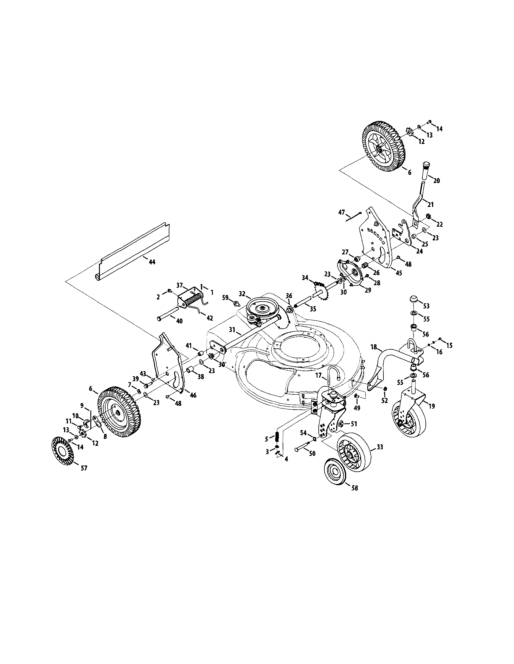 Craftsman 247887210 wheels/transmission diagram