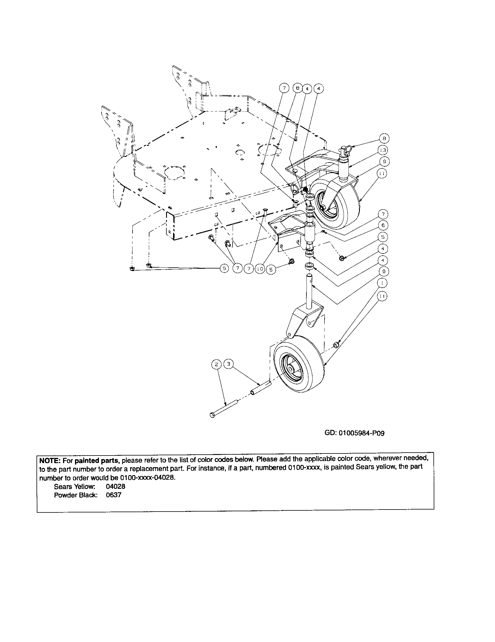 Craftsman 247889360 wheel diagram