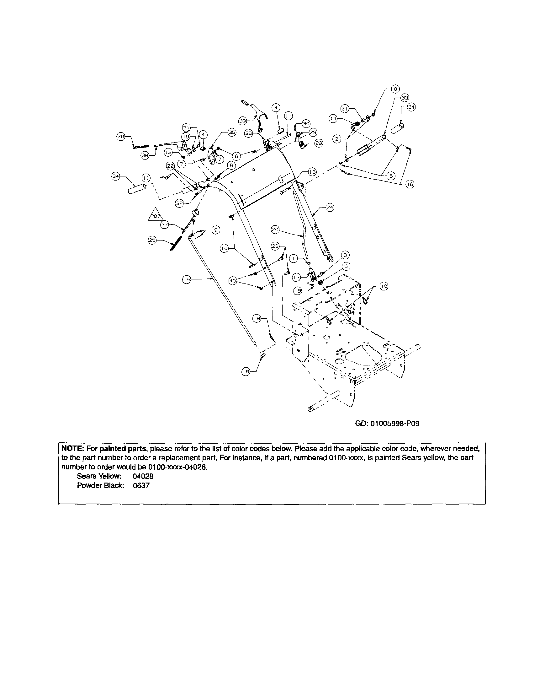 Craftsman 247889360 handle diagram