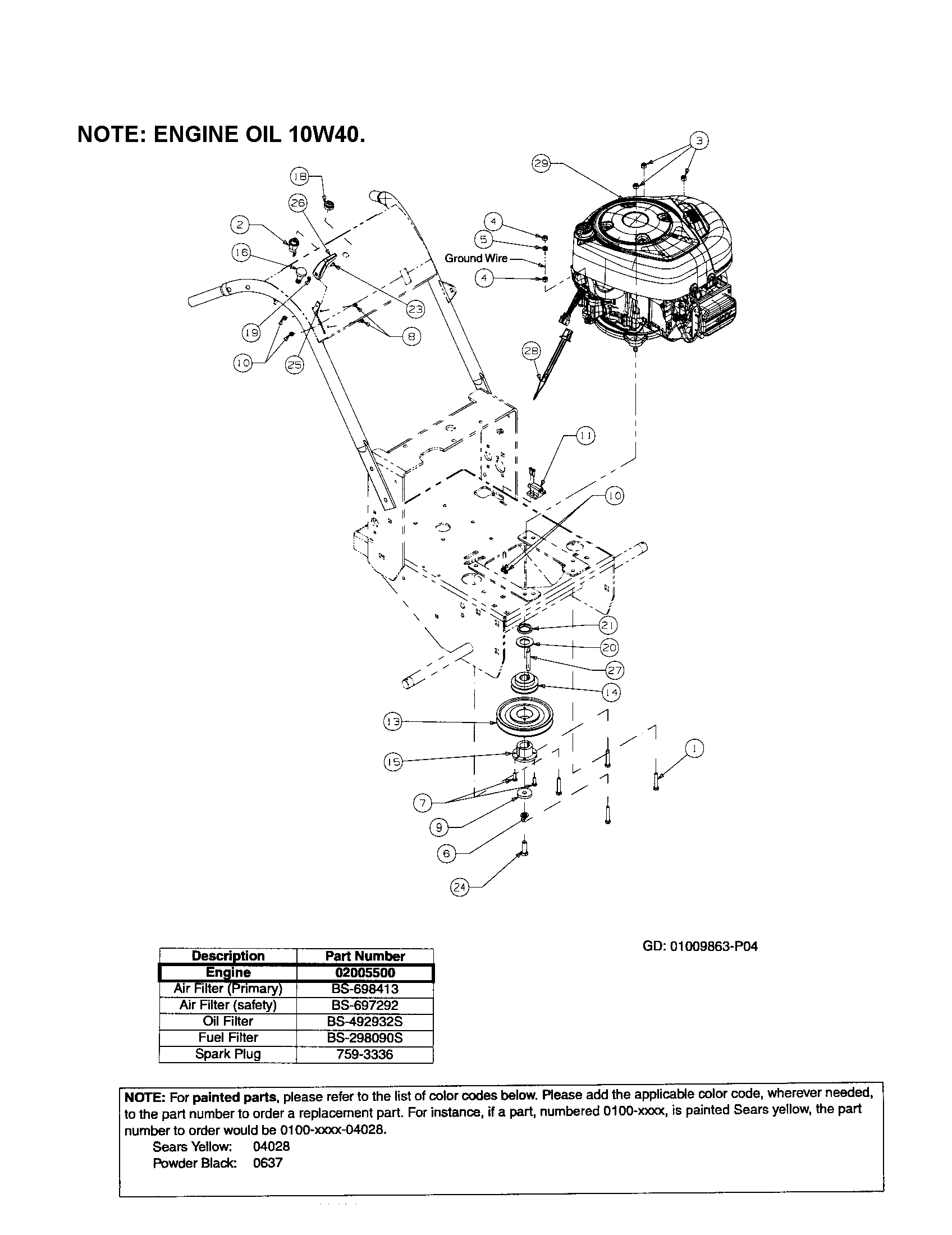 Craftsman 247889360 engine/throttle control knob diagram