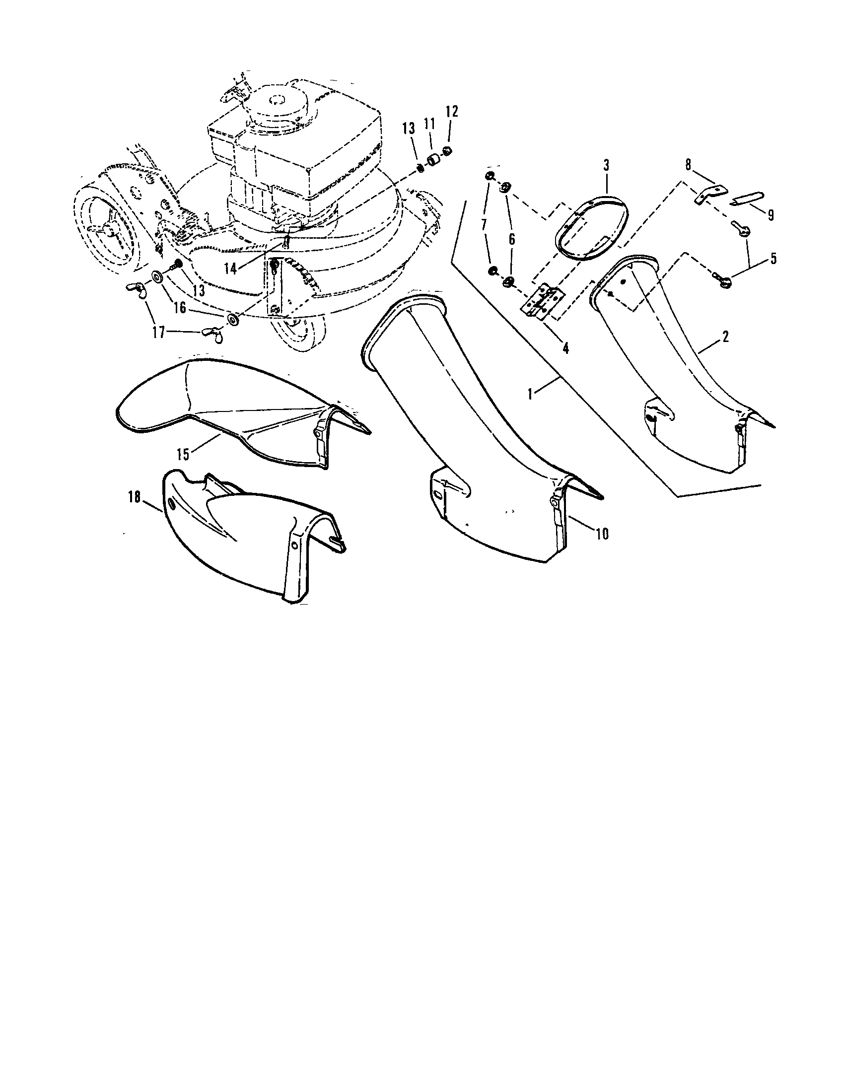 Snapper R21500 side chute/adapter diagram