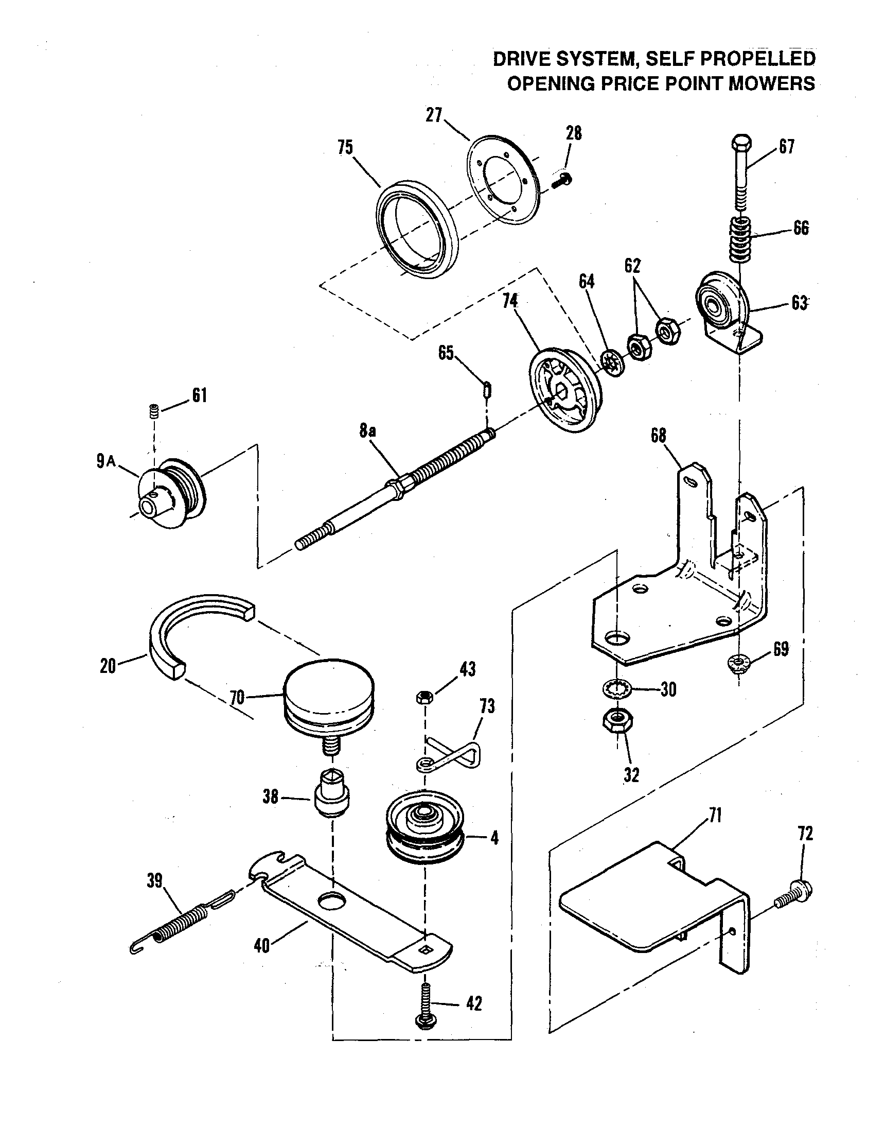 Snapper R21500 drive system/self propelled diagram