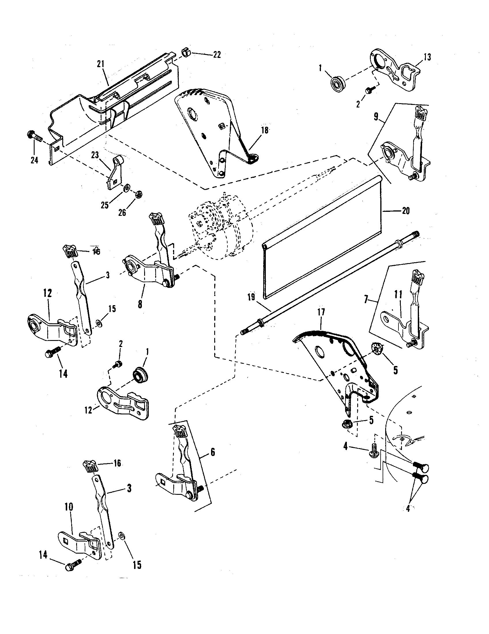 Snapper R21500 rear wheel brackets/latches diagram