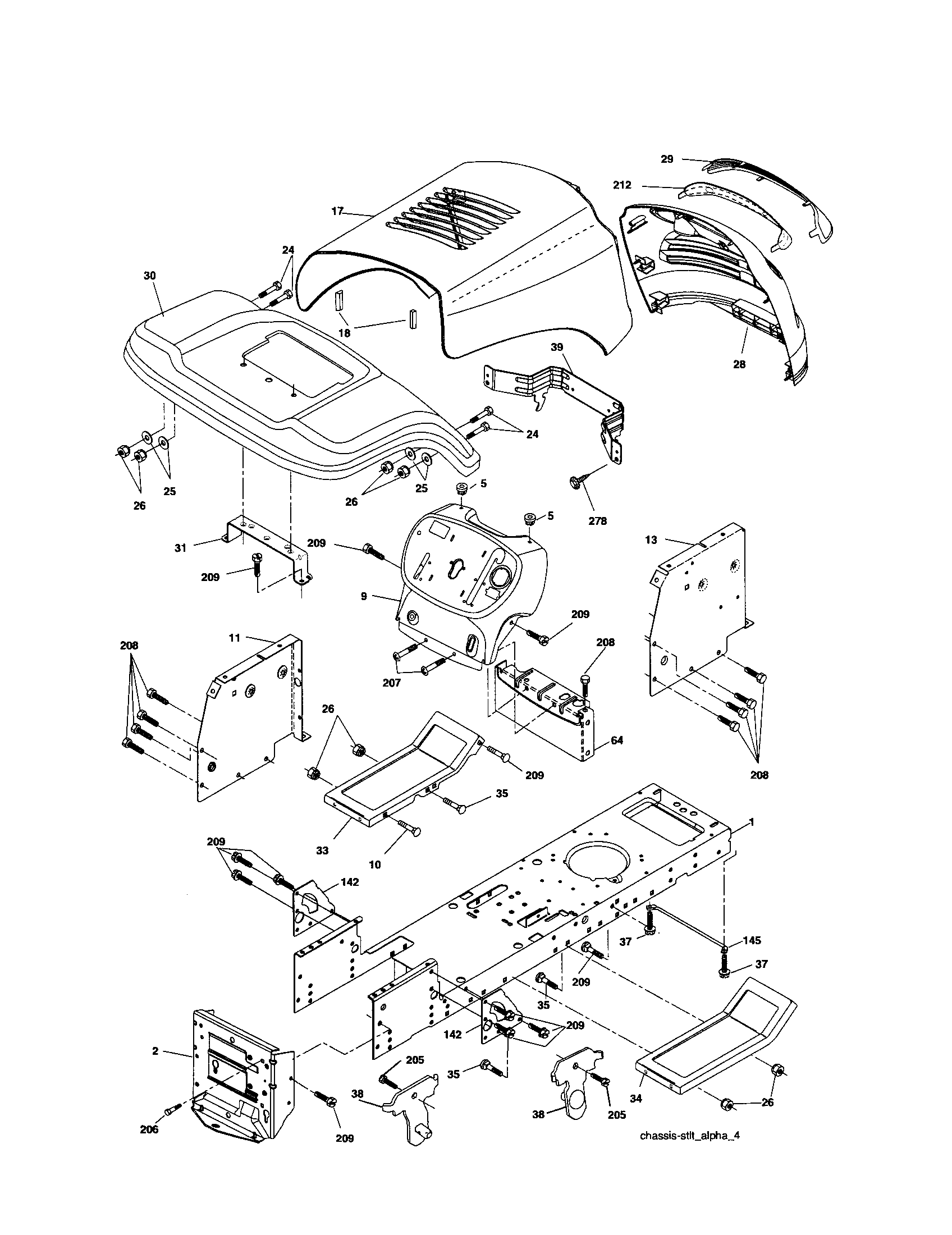 Craftsman 917253201 chassis and enclosures diagram