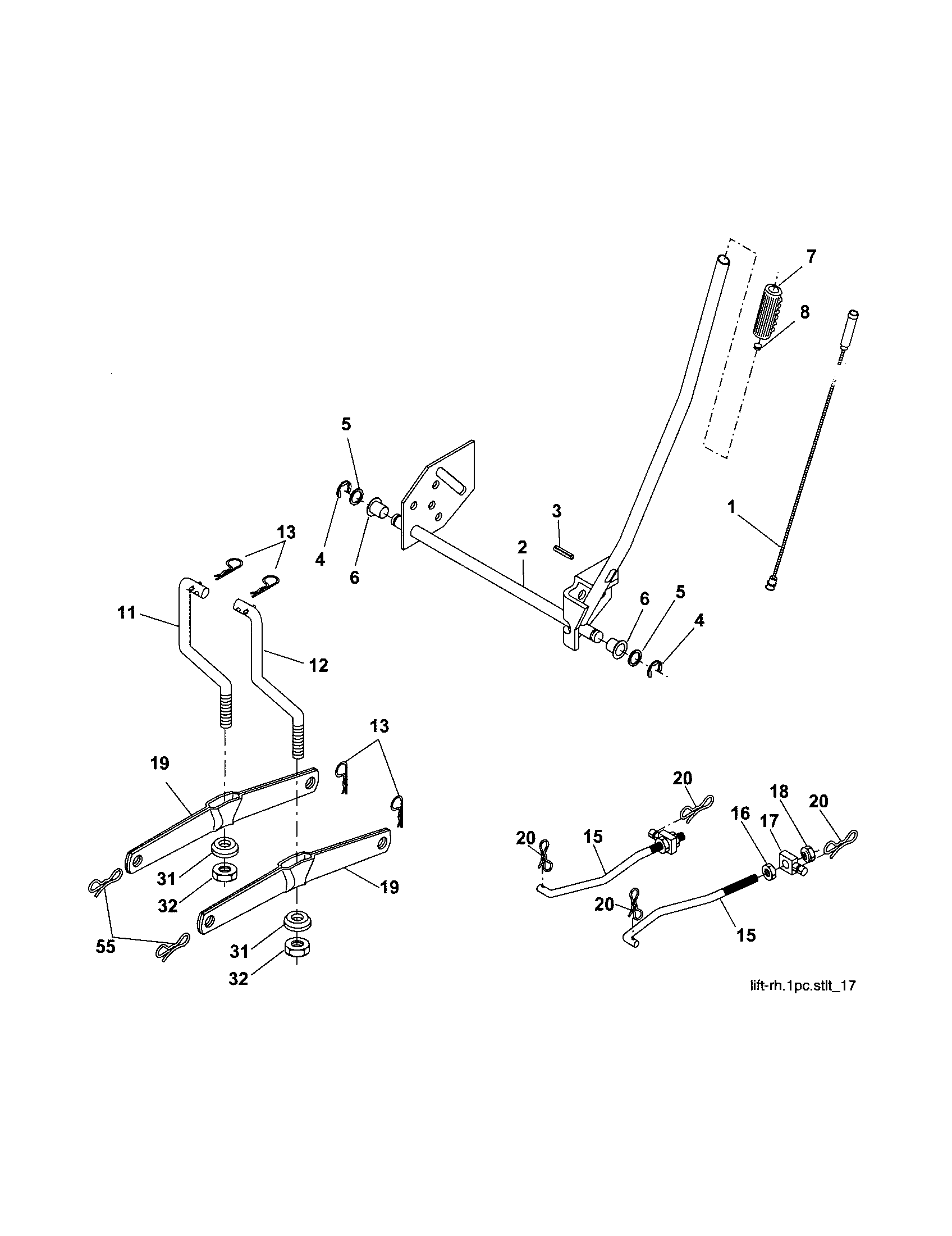 Craftsman 917253201 mower lift diagram