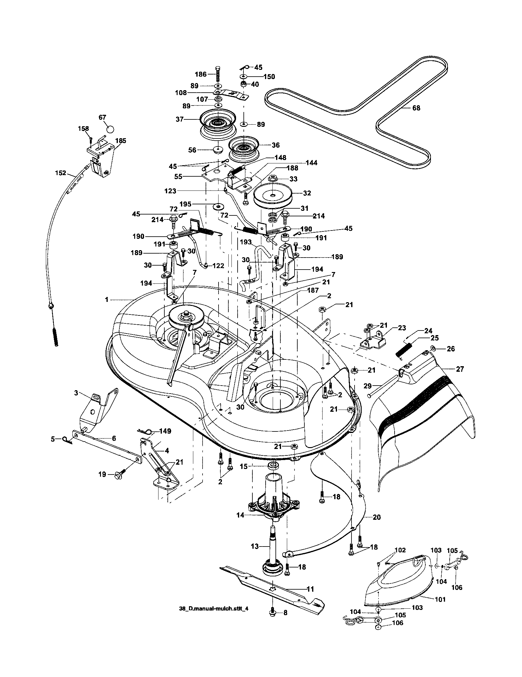 Craftsman 917253201 mower deck diagram