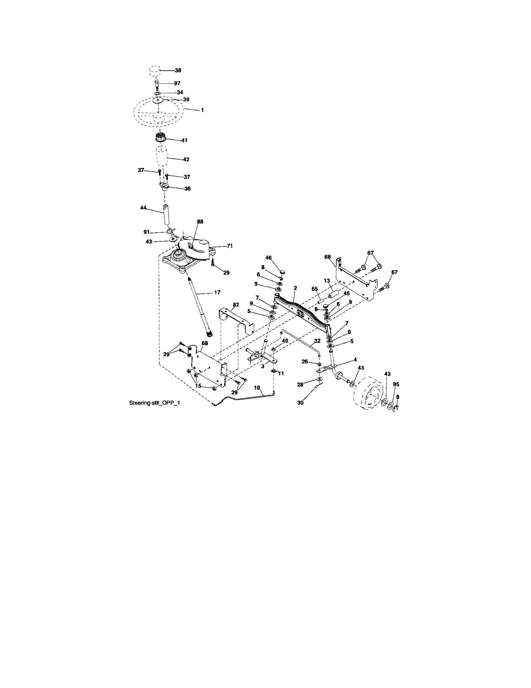 Craftsman 917253280 steering diagram