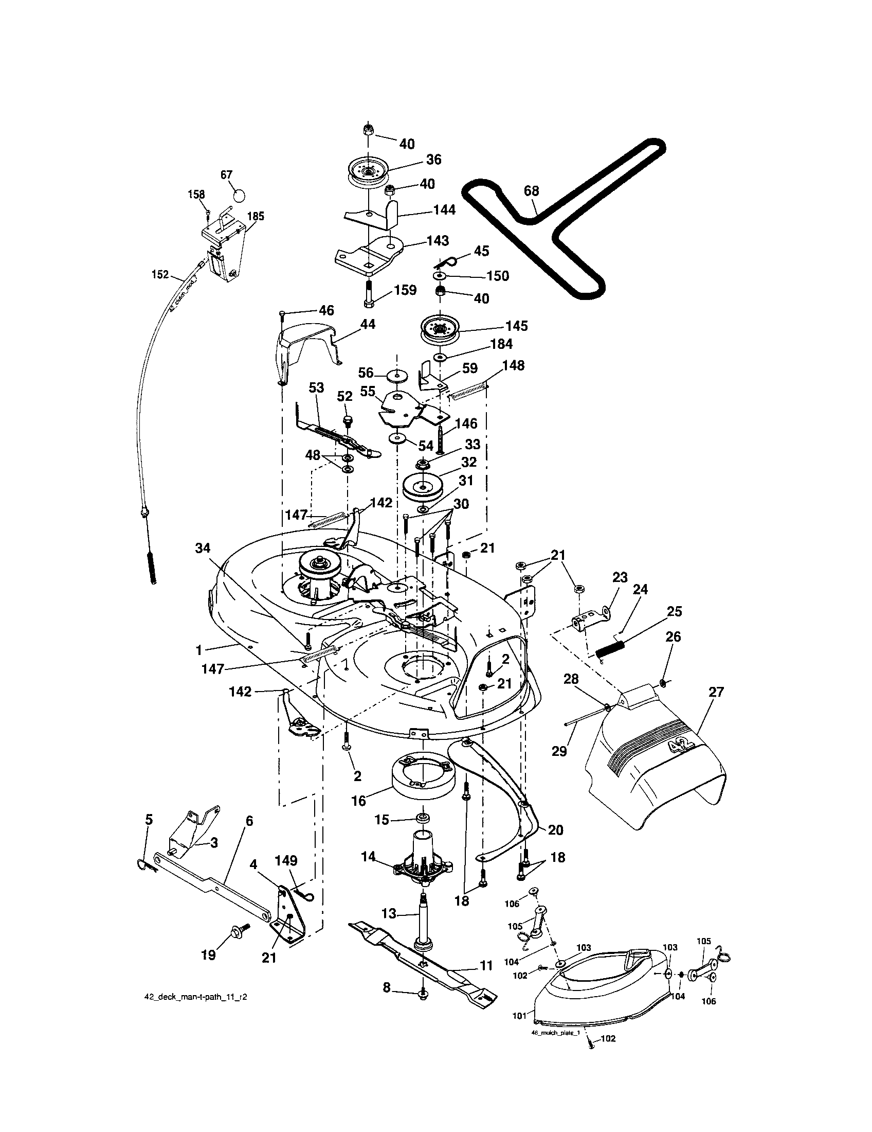 Craftsman 917253280 mower deck diagram