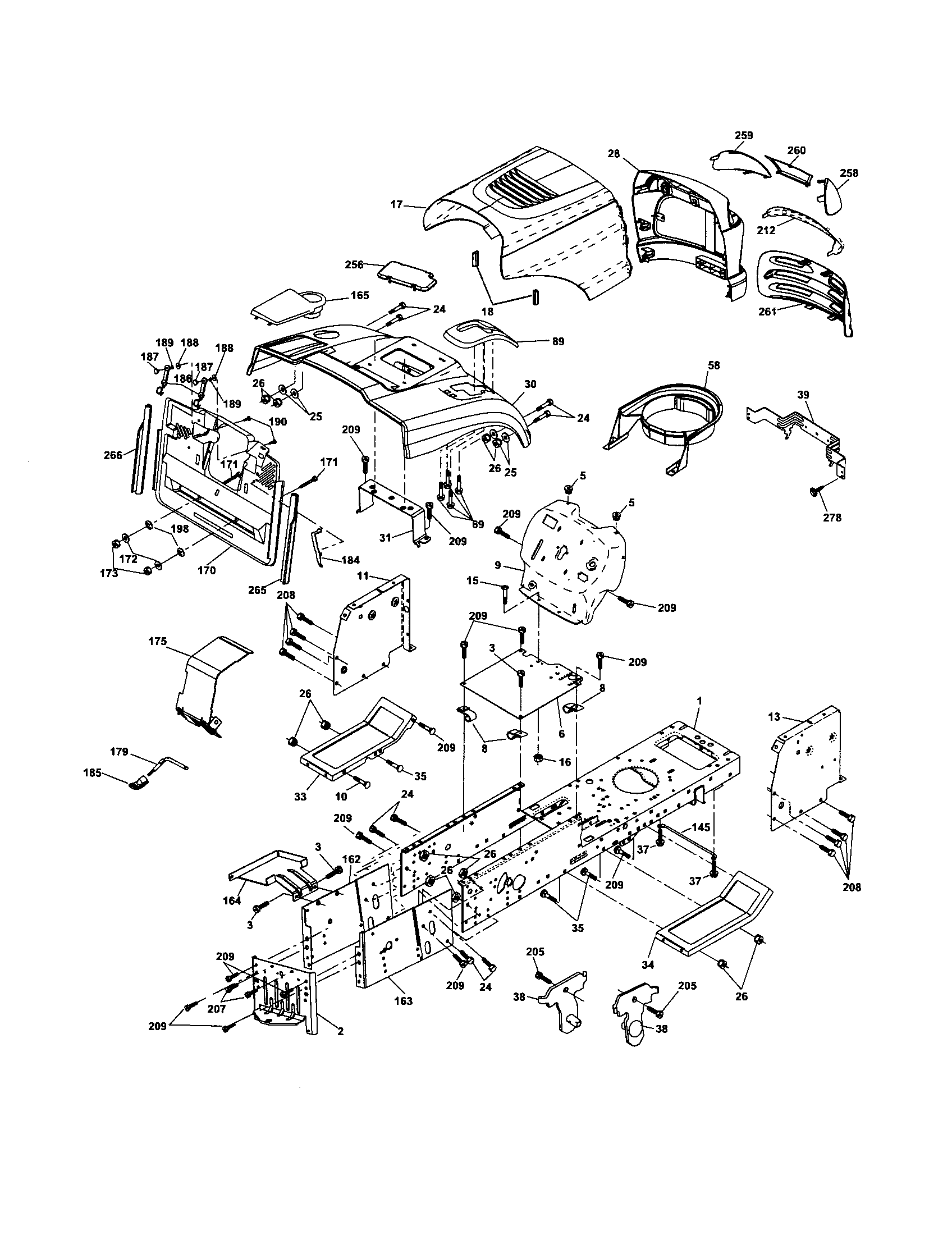 Craftsman 917253321 chassis and enclosures diagram
