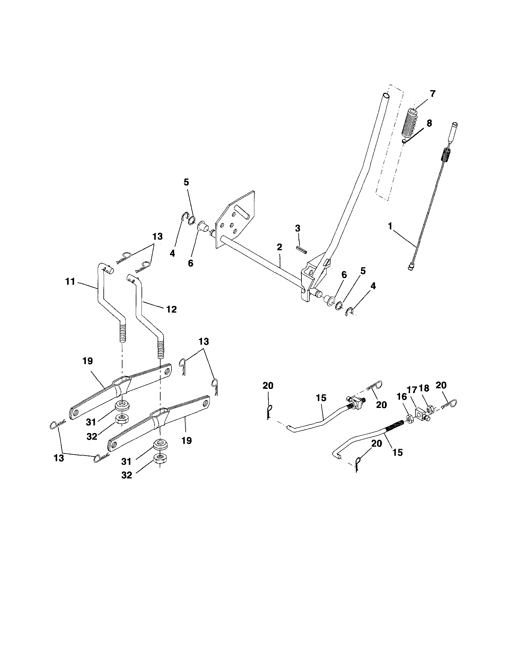 Craftsman 917253321 mower lift diagram