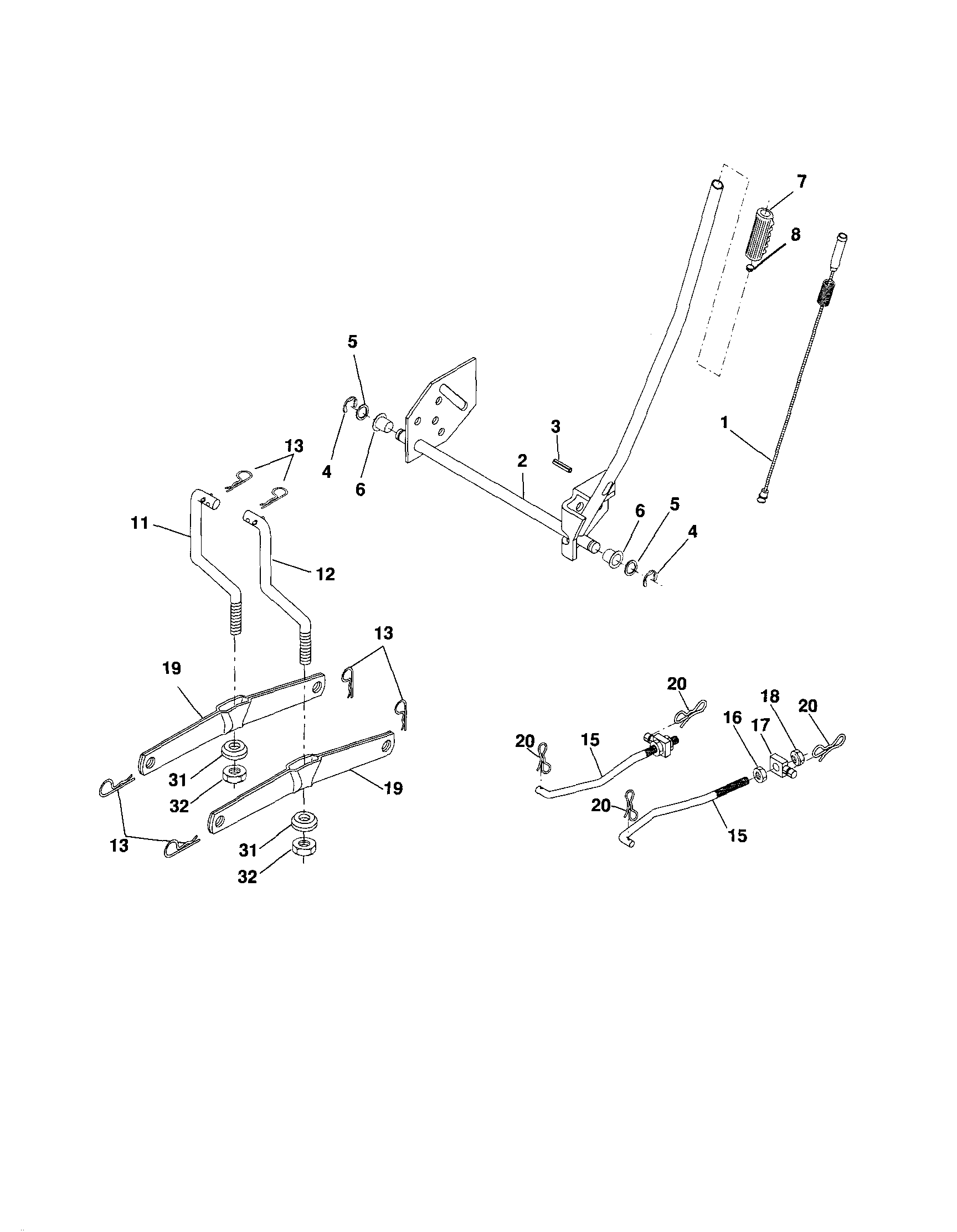 Craftsman 917253330 mower lift diagram