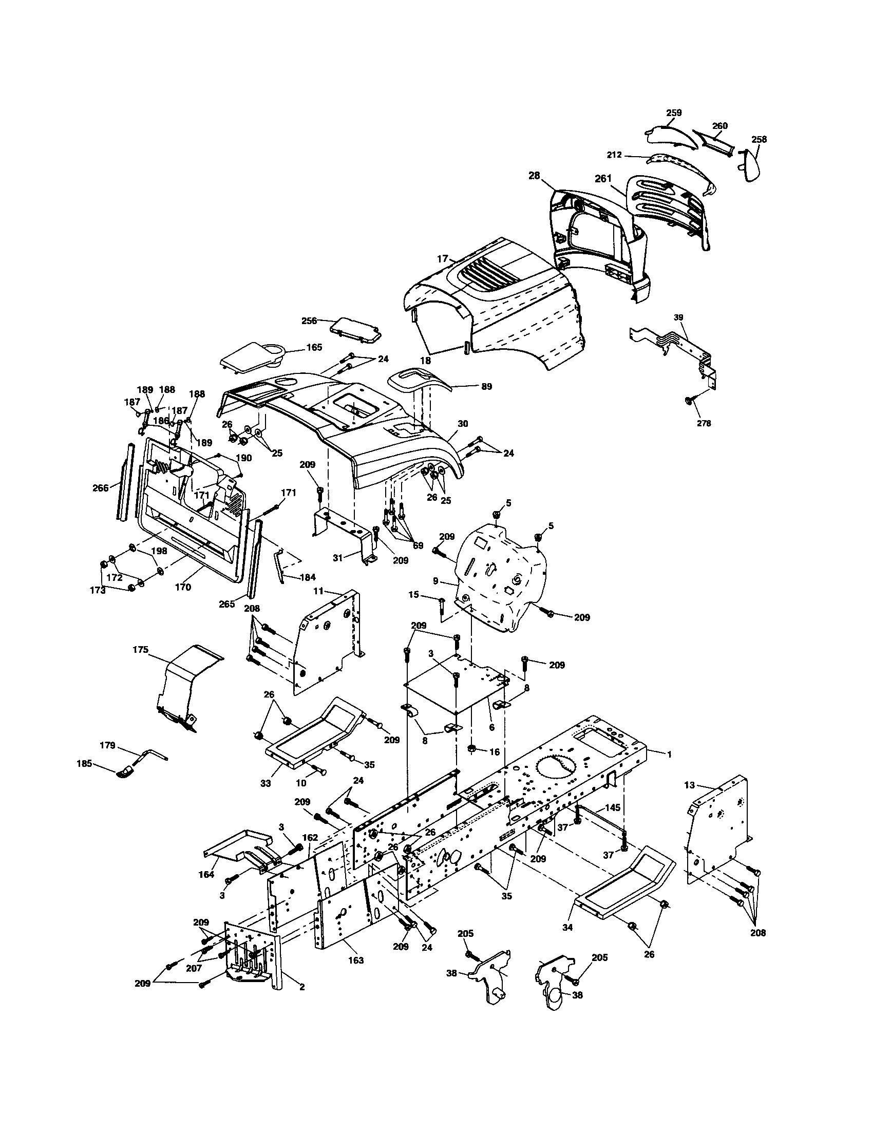 Craftsman 917253340 chassis and enclosures diagram
