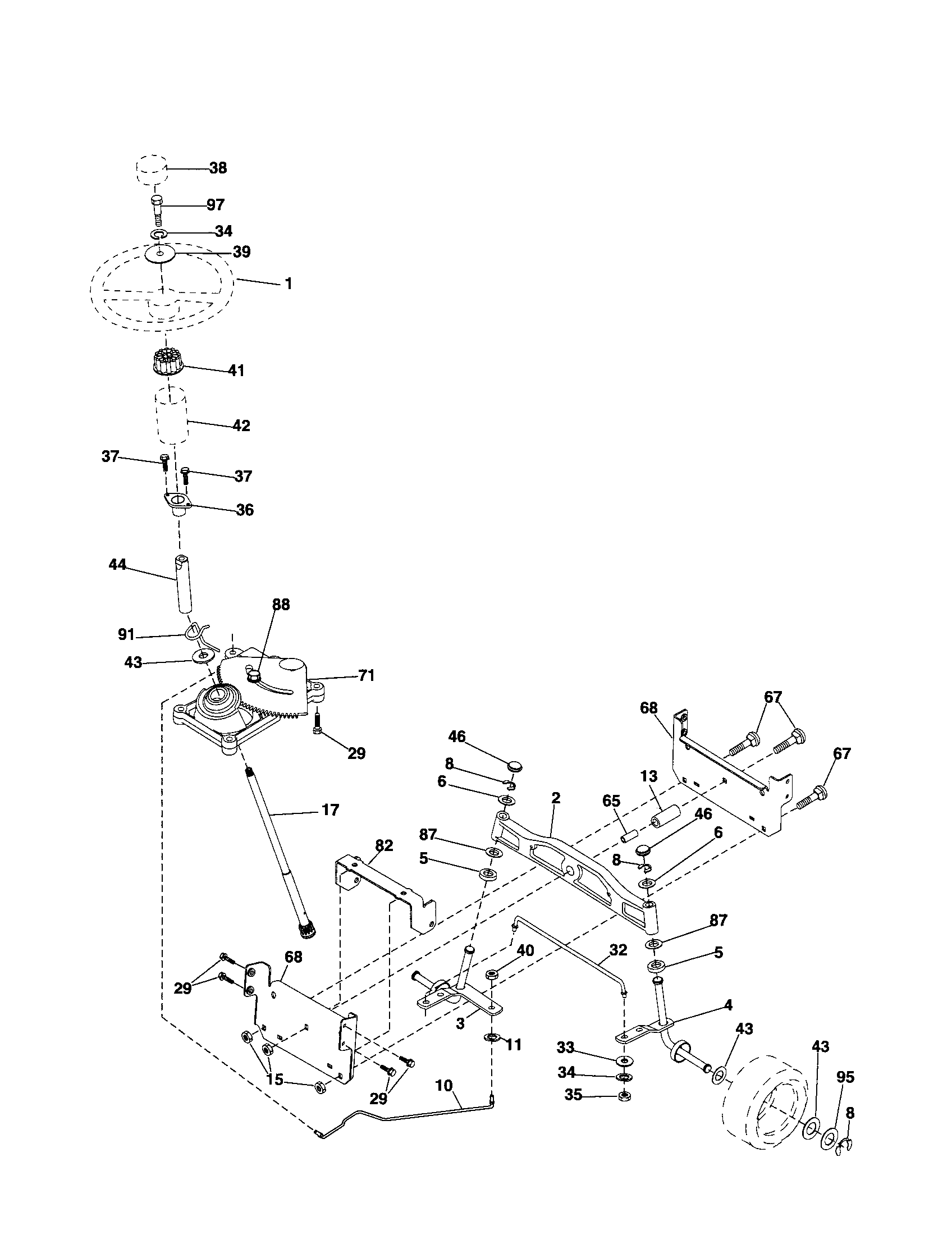 Craftsman 917253340 steering diagram