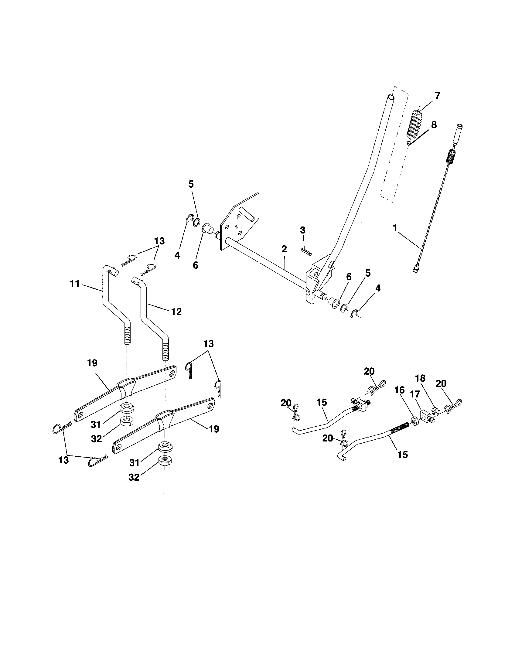 Craftsman 917253350 mower lift diagram