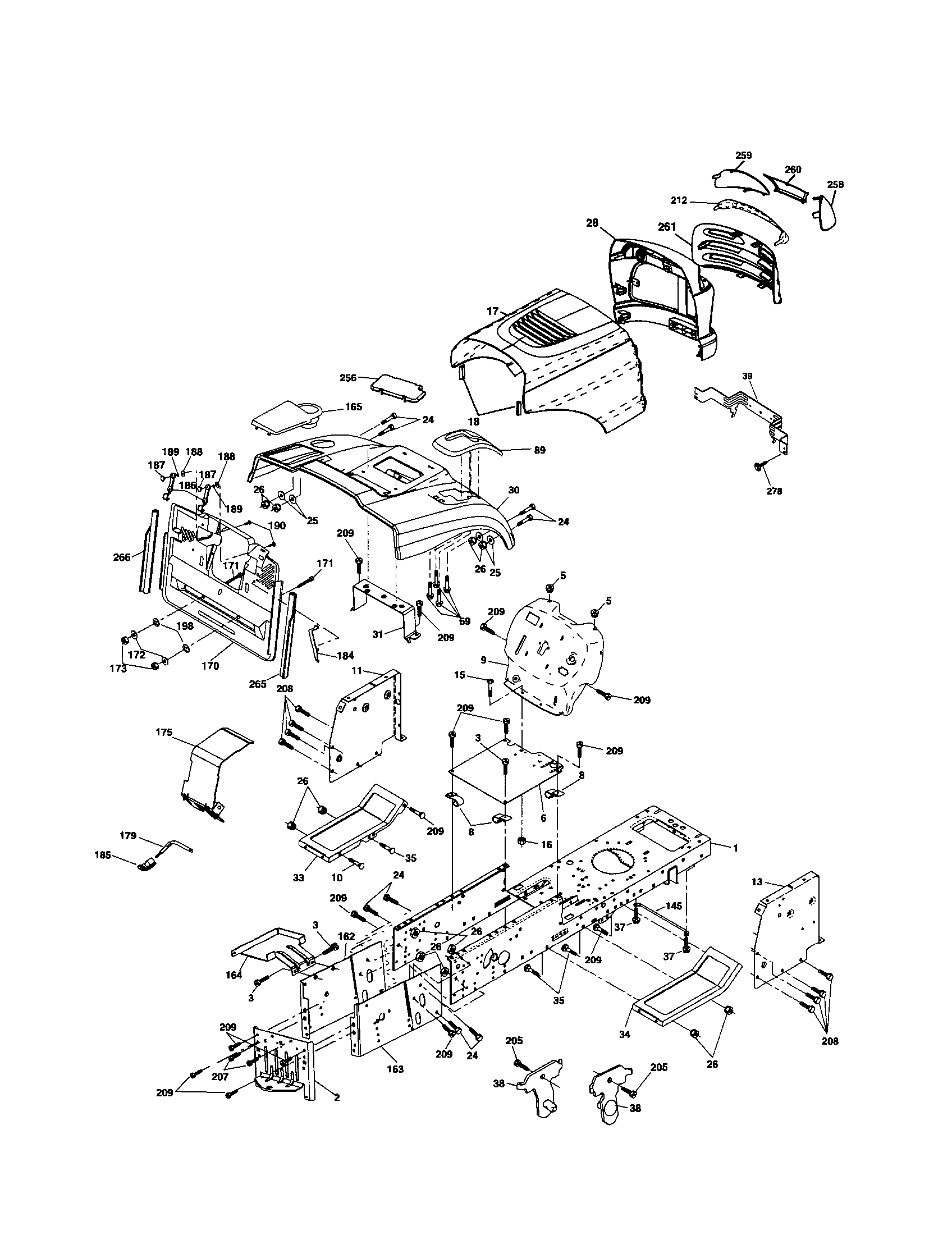 Craftsman 917253360 chassis and enclosures diagram