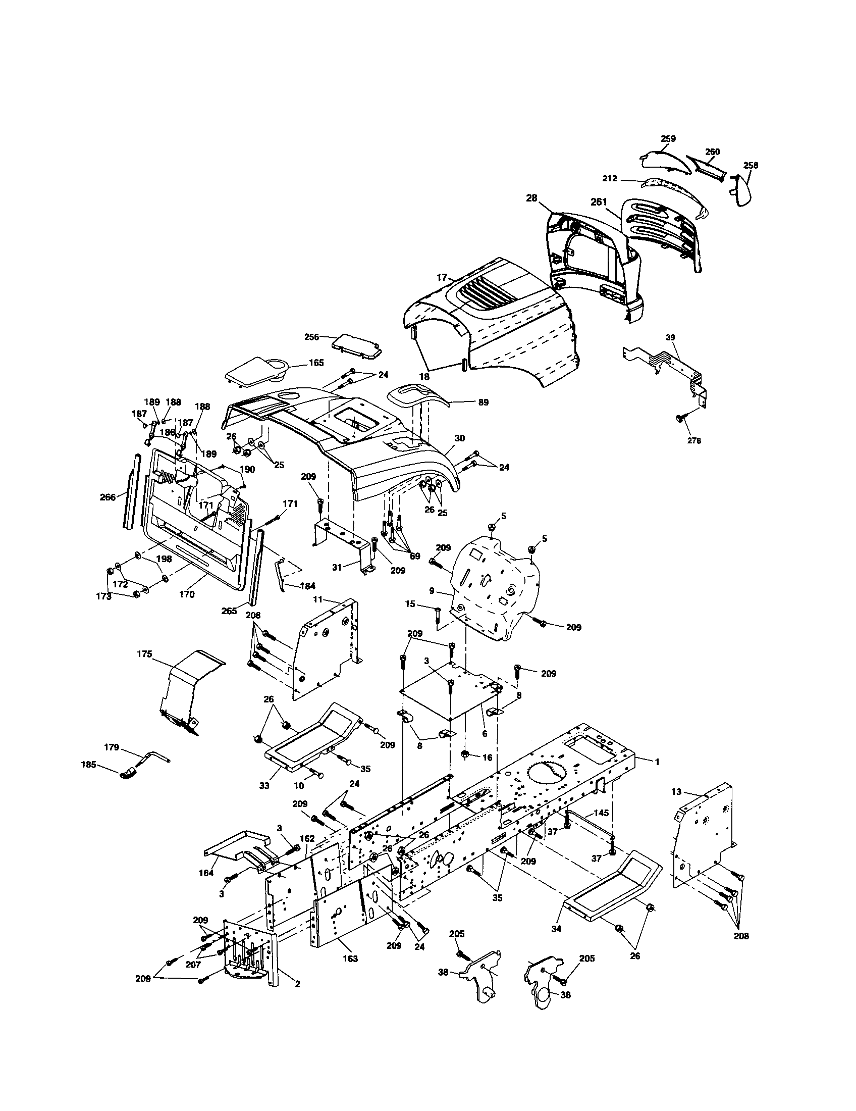 Craftsman 917253361 chassis and enclosures diagram