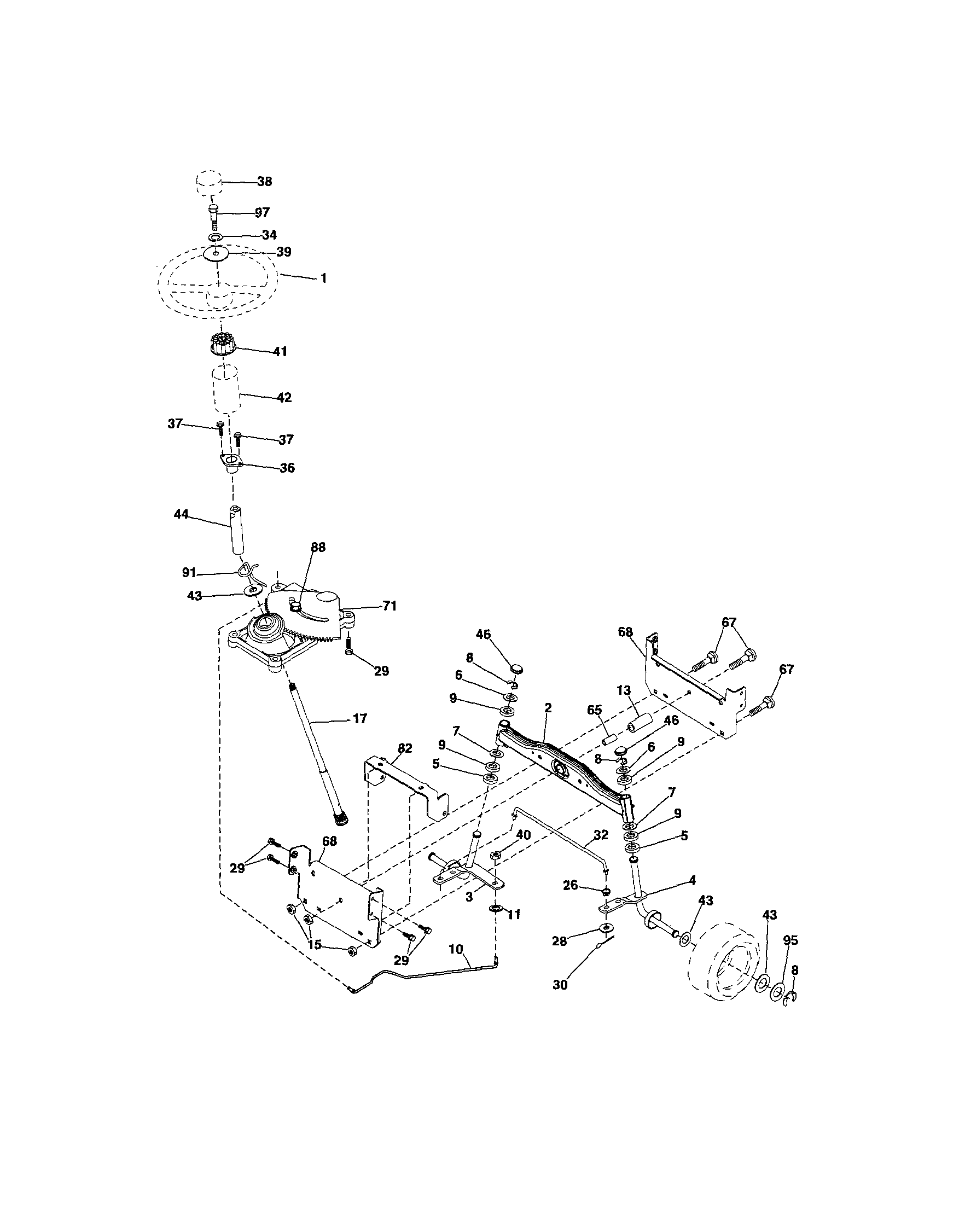 Craftsman 917253500 steering diagram