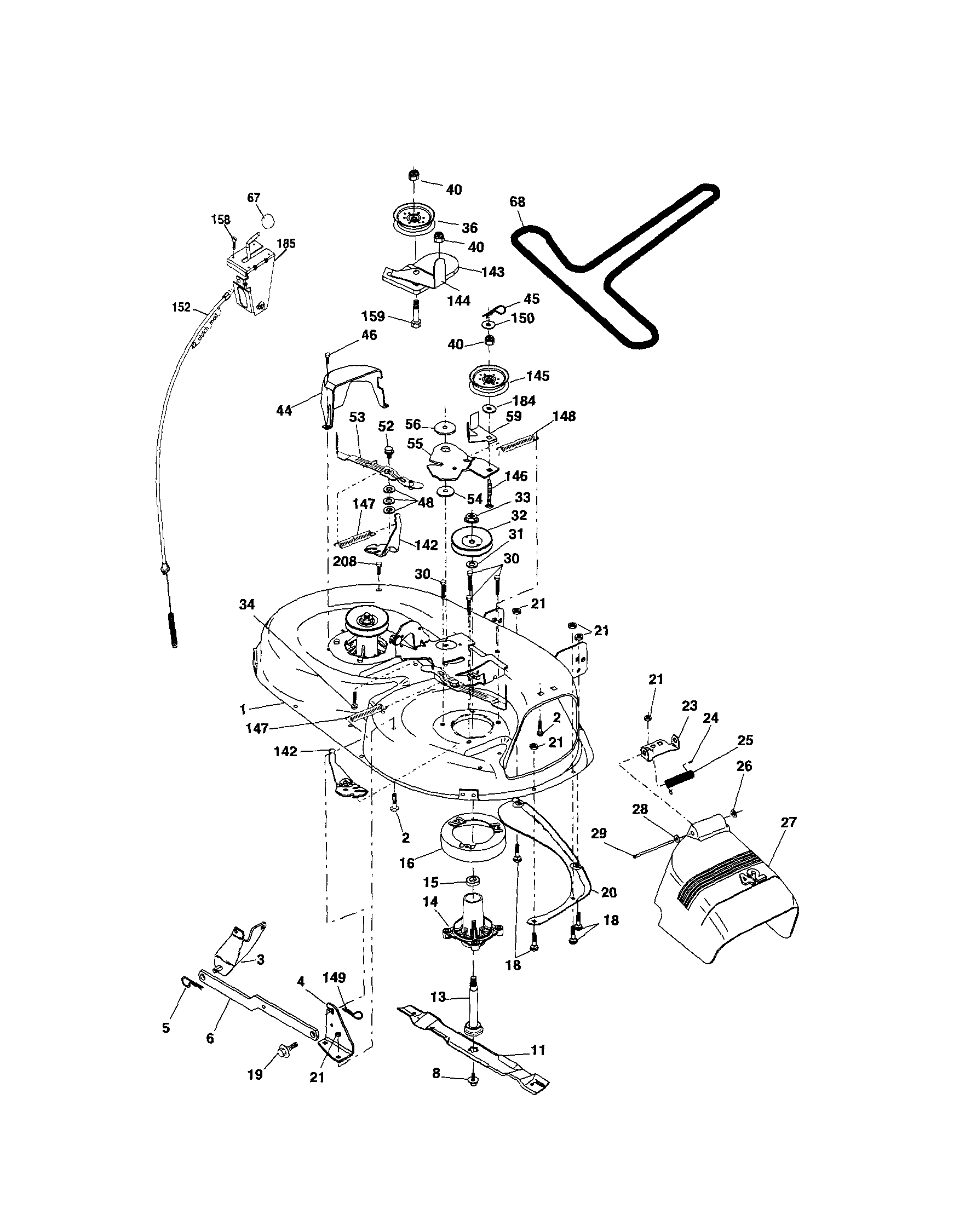 Craftsman 917253500 mower deck diagram