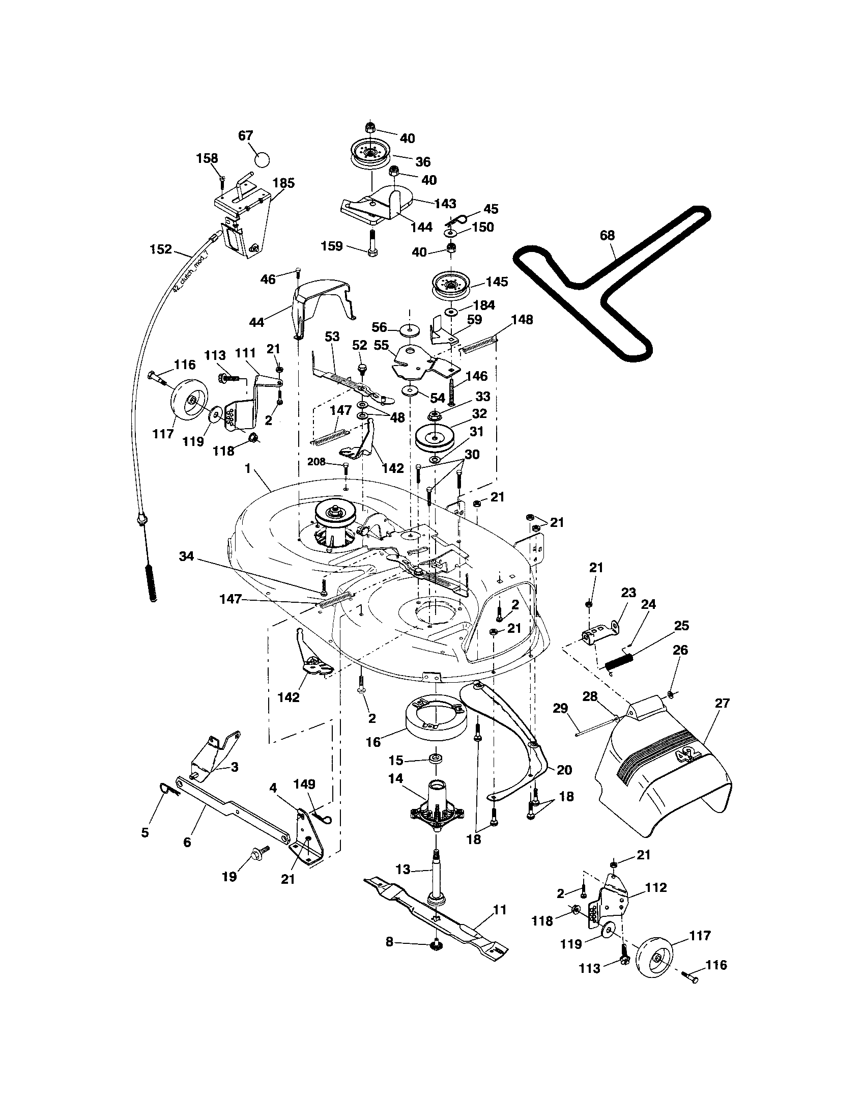 Craftsman 917253510 mower deck diagram