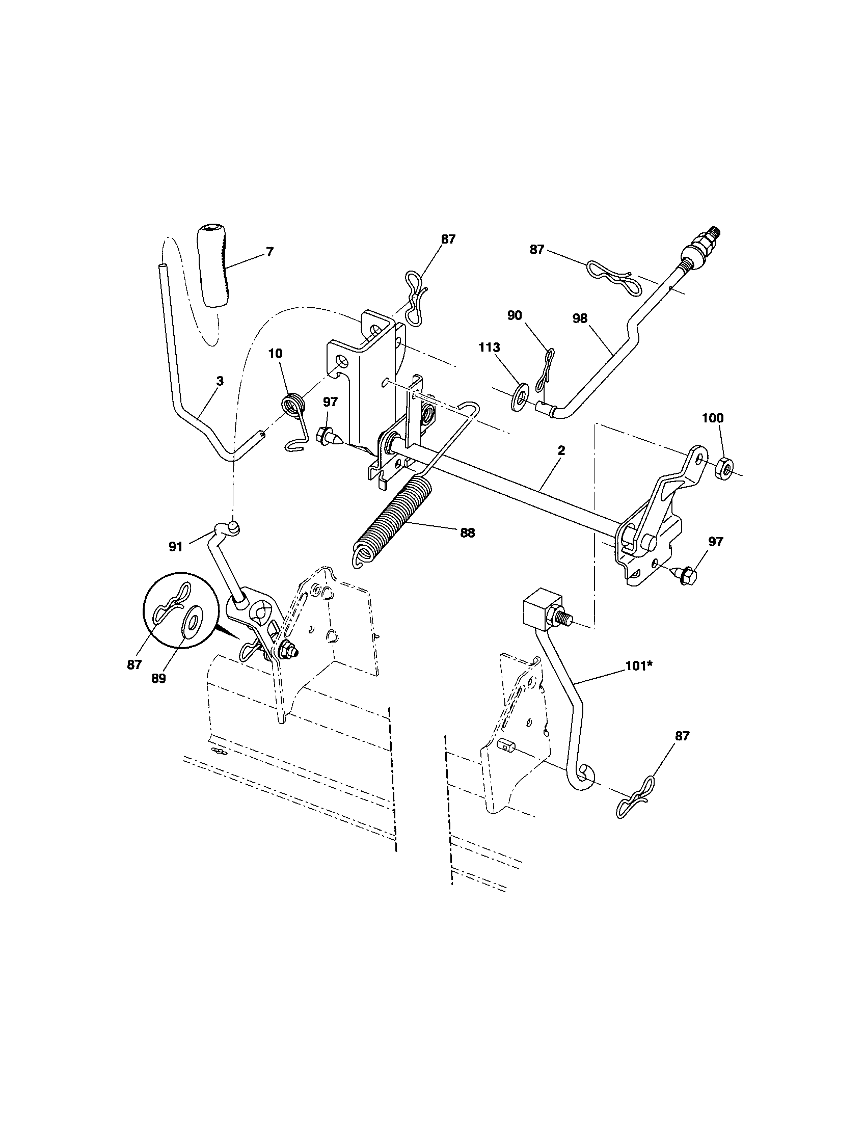 Craftsman 917253690 mower lift diagram