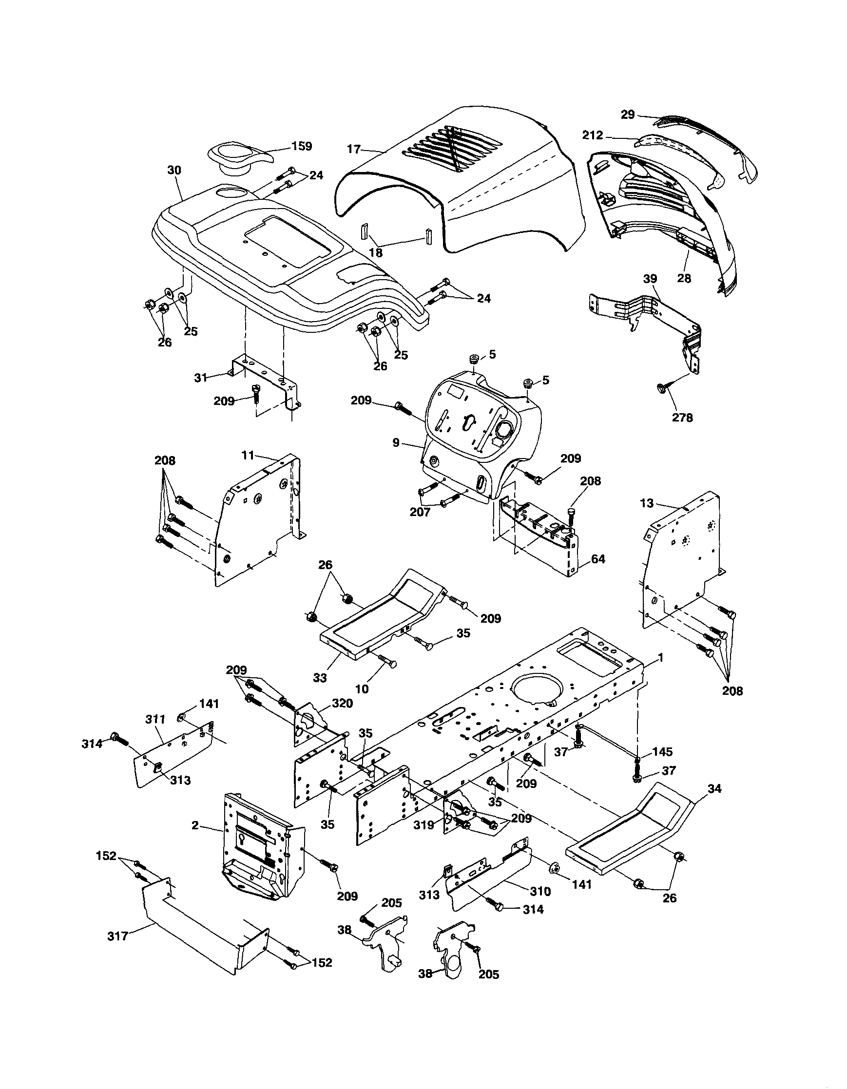 Craftsman 917254010 chassis and enclosures diagram